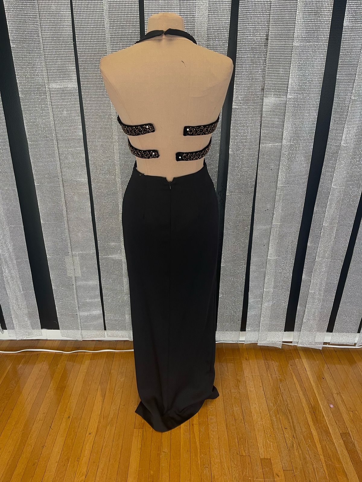 Size 8 Prom High Neck Black Side Slit Dress on Queenly