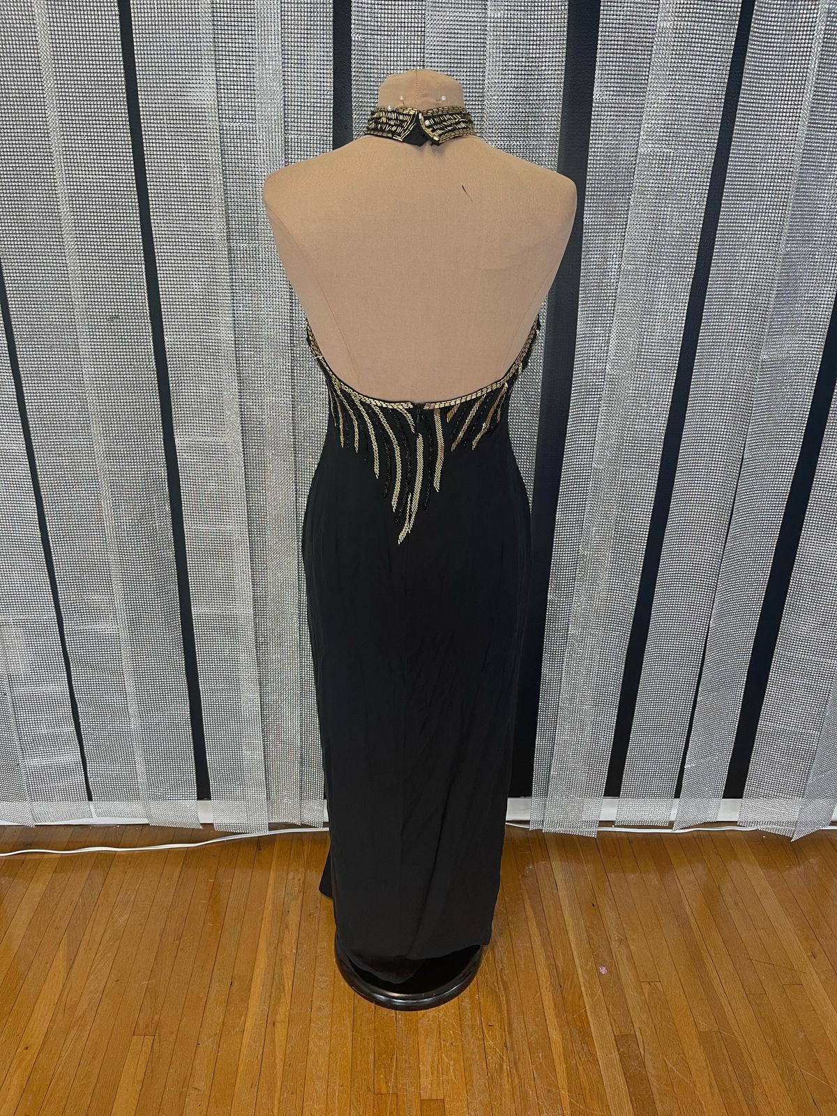 Size 8 Prom High Neck Black Side Slit Dress on Queenly