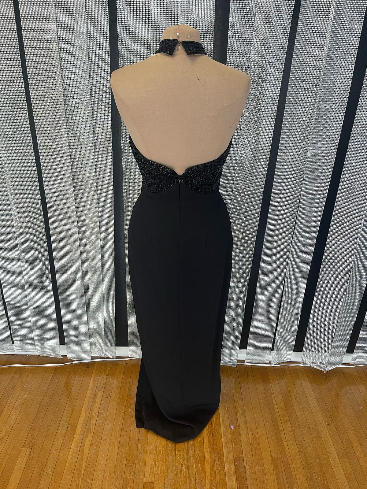 Size 8 Prom High Neck Black Side Slit Dress on Queenly