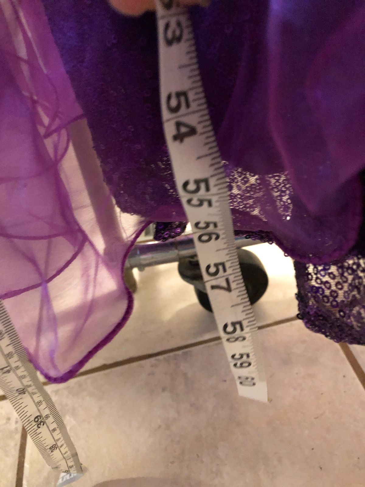 Girls Size 10 Prom Halter Sheer Purple Ball Gown on Queenly