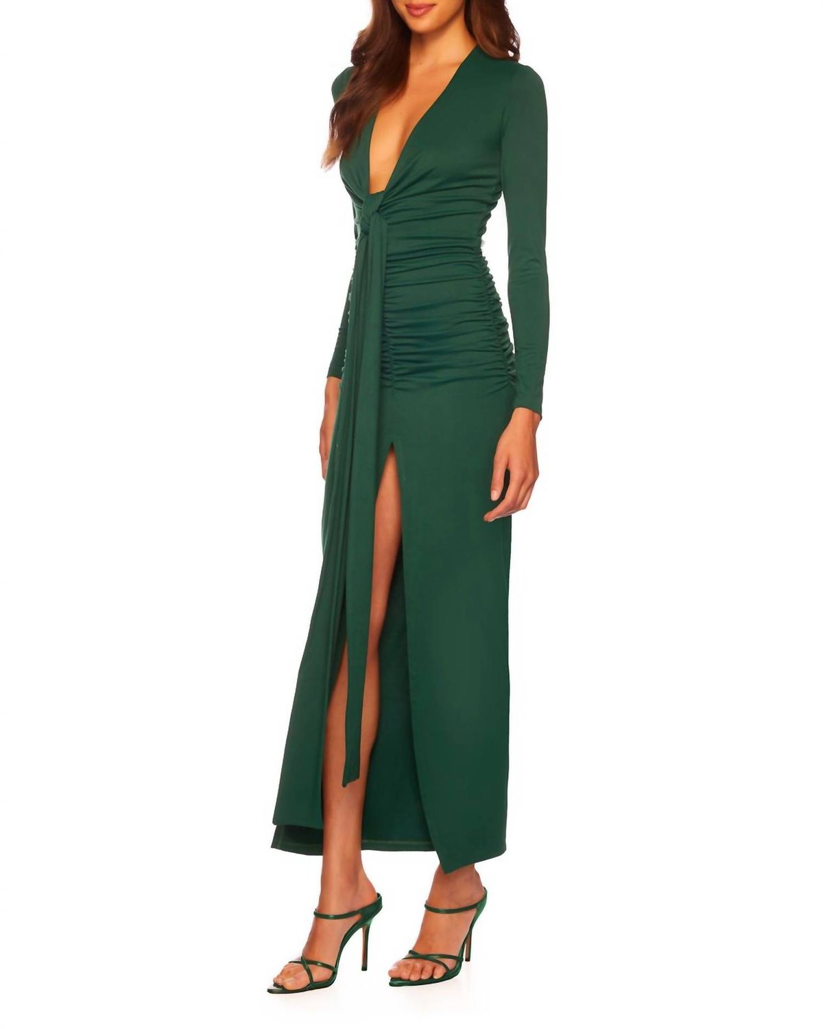 Style 1-459392620-3236 Susana Monaco Size S Plunge Green Cocktail Dress on Queenly