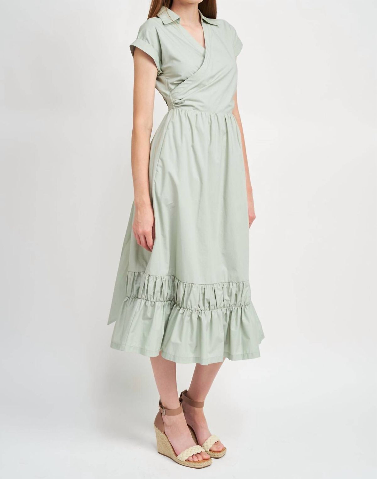 Style 1-844757332-3236 En Saison Size S Cap Sleeve Green Cocktail Dress on Queenly