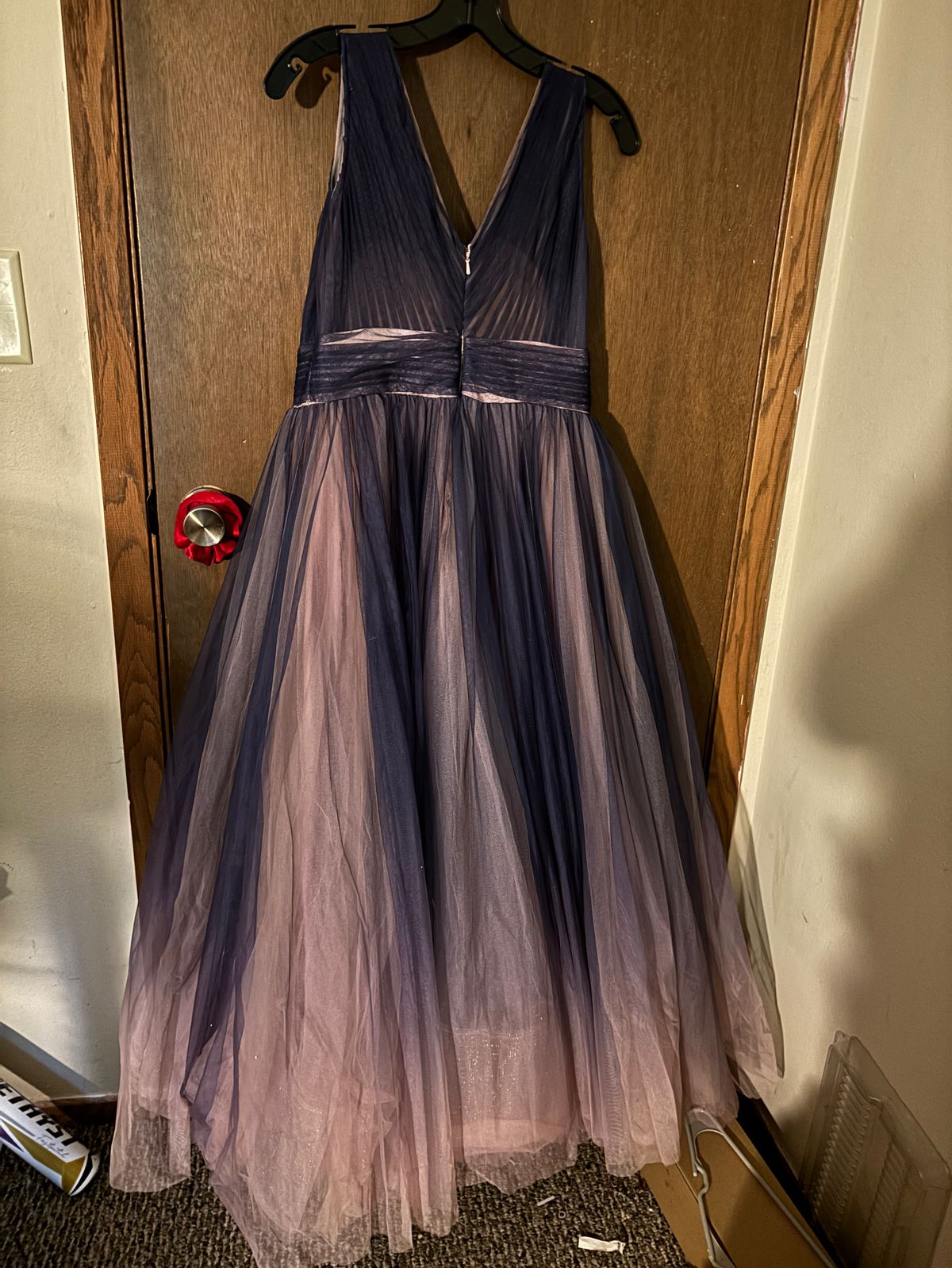 Mac Duggal Size 12 Prom Halter Purple Ball Gown on Queenly