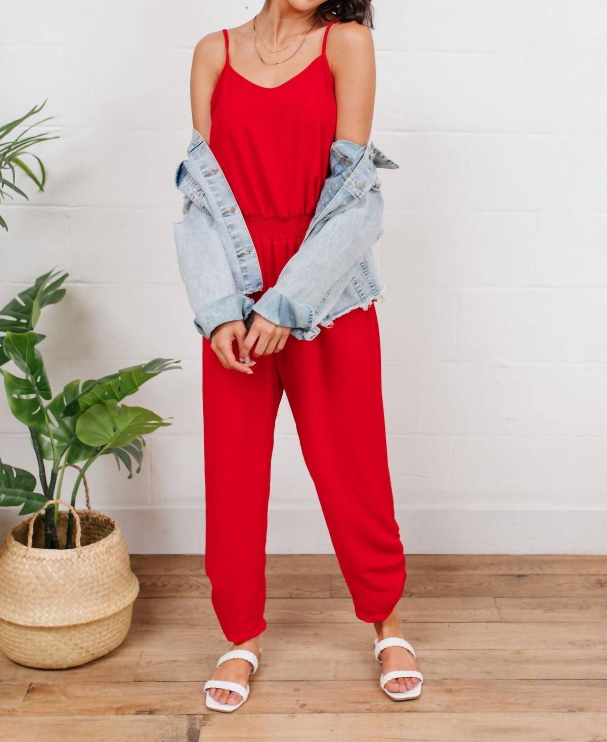 Style 1-394893589-1464 Now N Forever Size 3X Red Formal Jumpsuit on Queenly