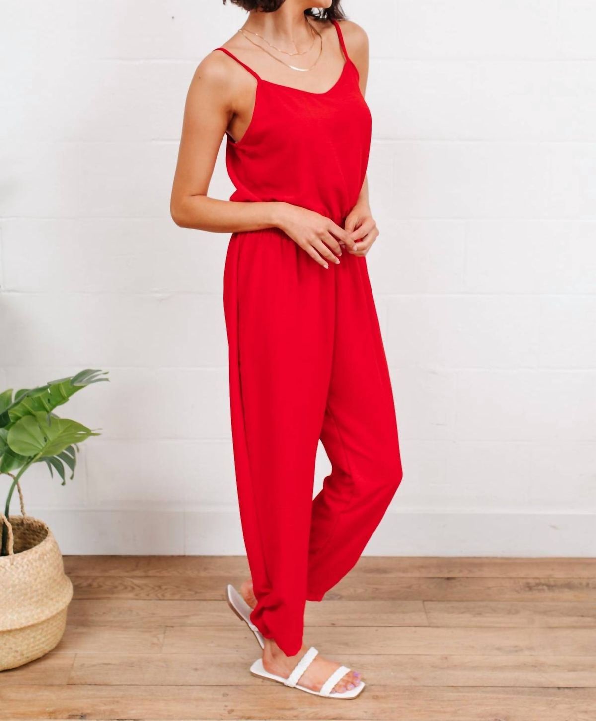 Style 1-394893589-1464 Now N Forever Size 3X Red Formal Jumpsuit on Queenly