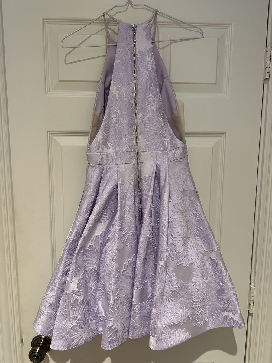 Sherri Hill Size XS Prom High Neck Purple A-line Dress on Queenly