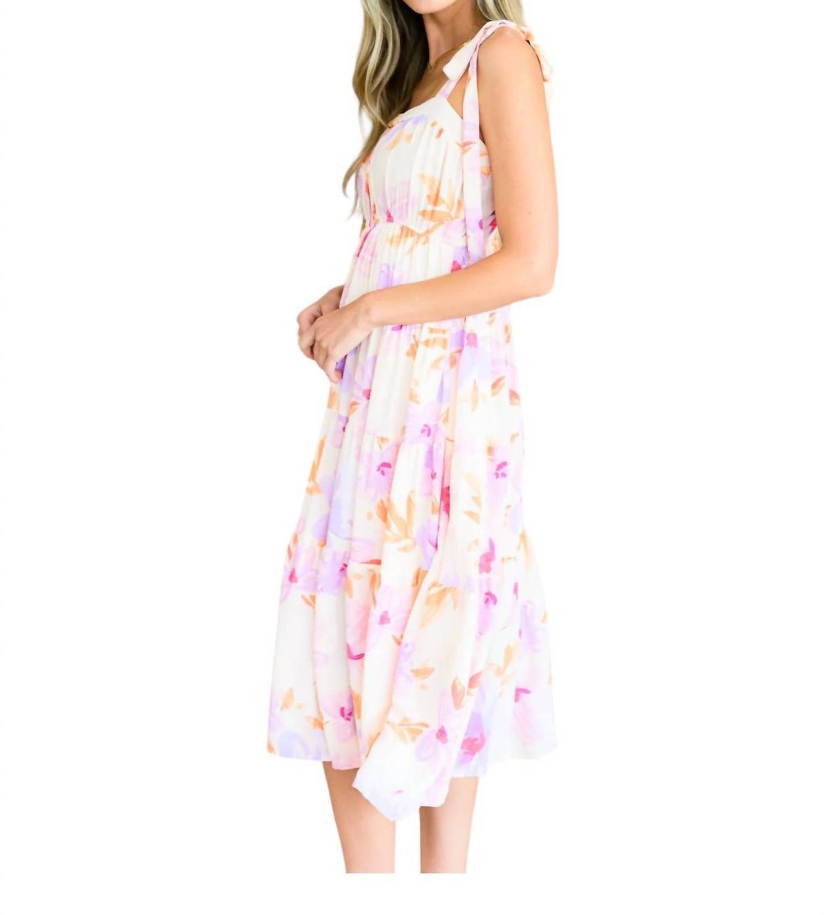 Style 1-2280438590-149 ANDREE BY UNIT Size L Floral Purple Cocktail Dress on Queenly