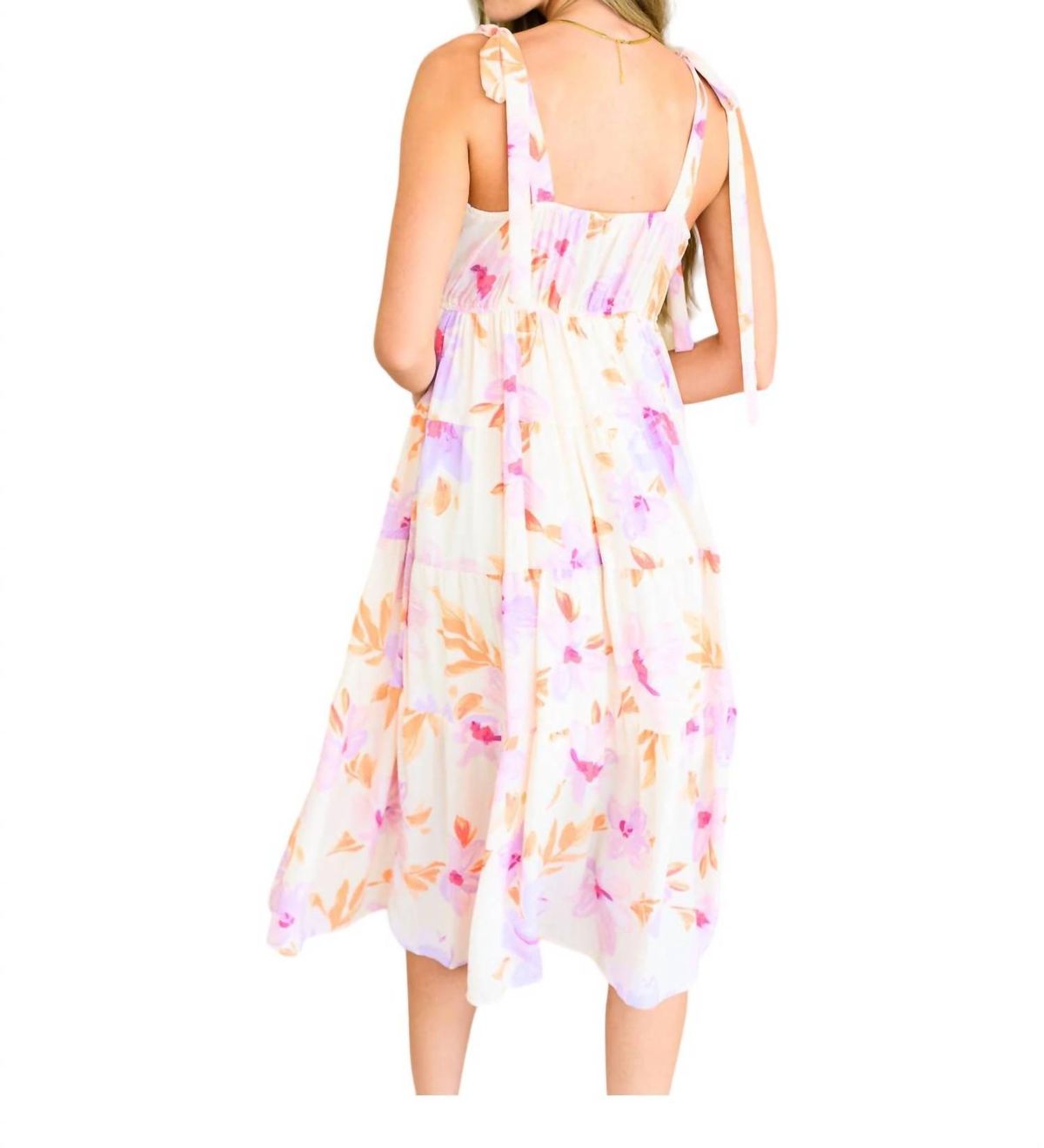 Style 1-2280438590-149 ANDREE BY UNIT Size L Floral Purple Cocktail Dress on Queenly