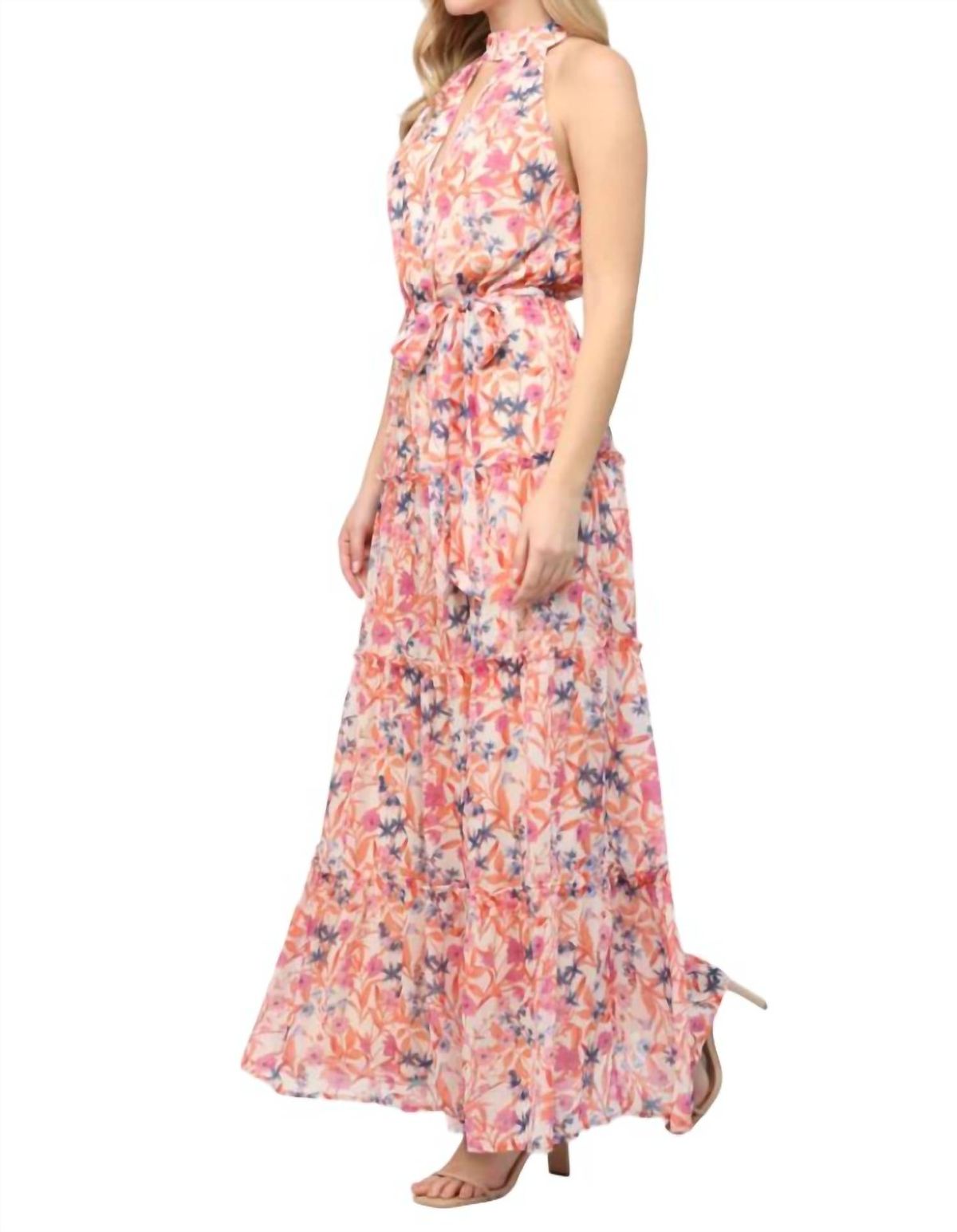 Style 1-2422805935-74 Fate Size S Floral Pink Floor Length Maxi on Queenly