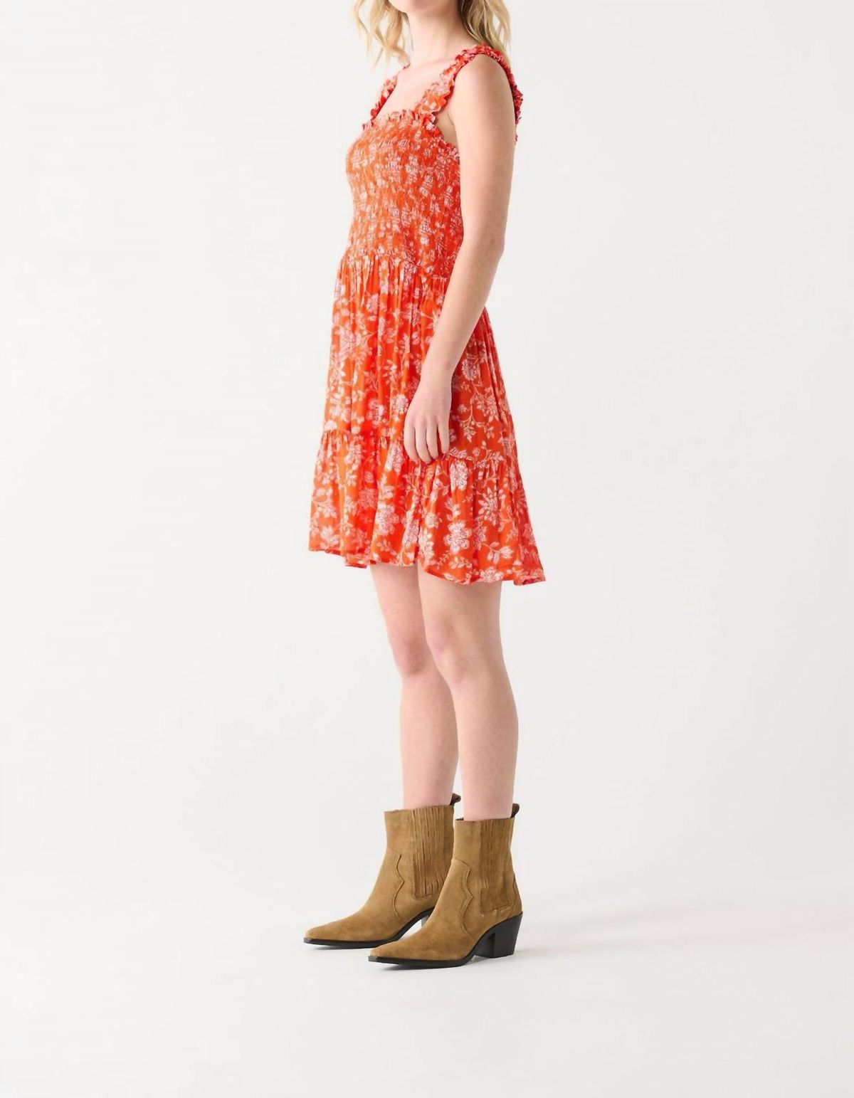 Style 1-674153566-149 Dex Size L Floral Orange Cocktail Dress on Queenly