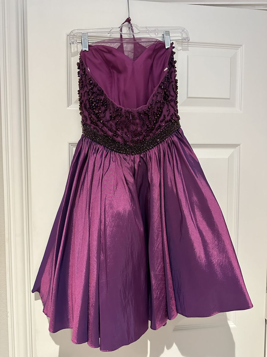 Sherri Hill Size 2 Prom Halter Purple A-line Dress on Queenly