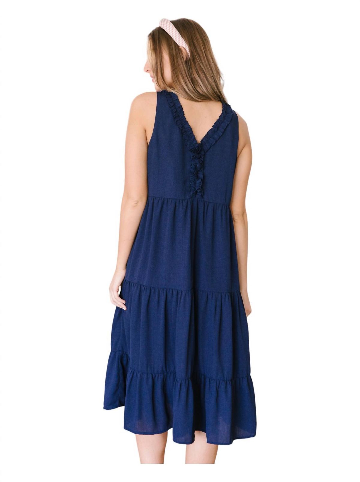 Style 1-3213569686-74 ANDREE BY UNIT Size S Navy Blue Cocktail Dress on Queenly