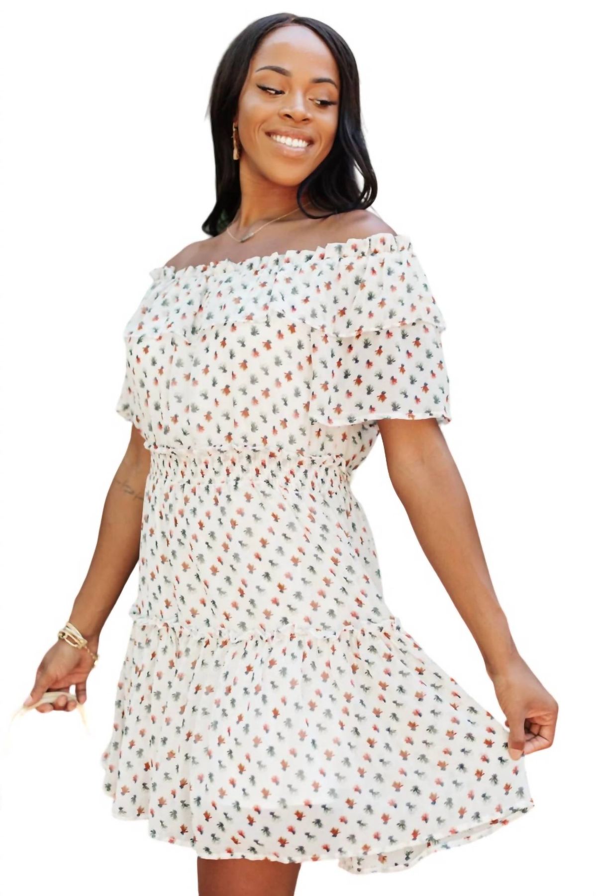 Style 1-2390103968-74 Hayden LA Size S Off The Shoulder White Cocktail Dress on Queenly