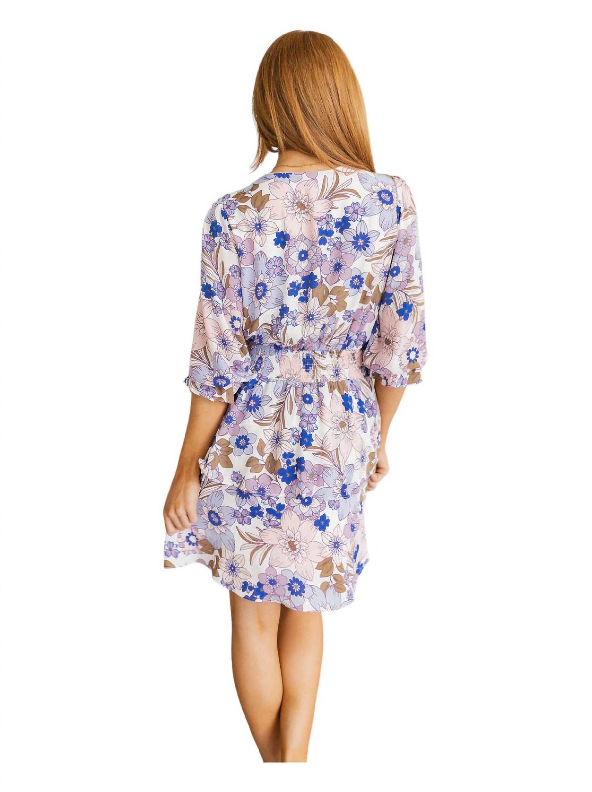 Style 1-1171363787-611 ANDREE BY UNIT Size XL Floral Purple Cocktail Dress on Queenly