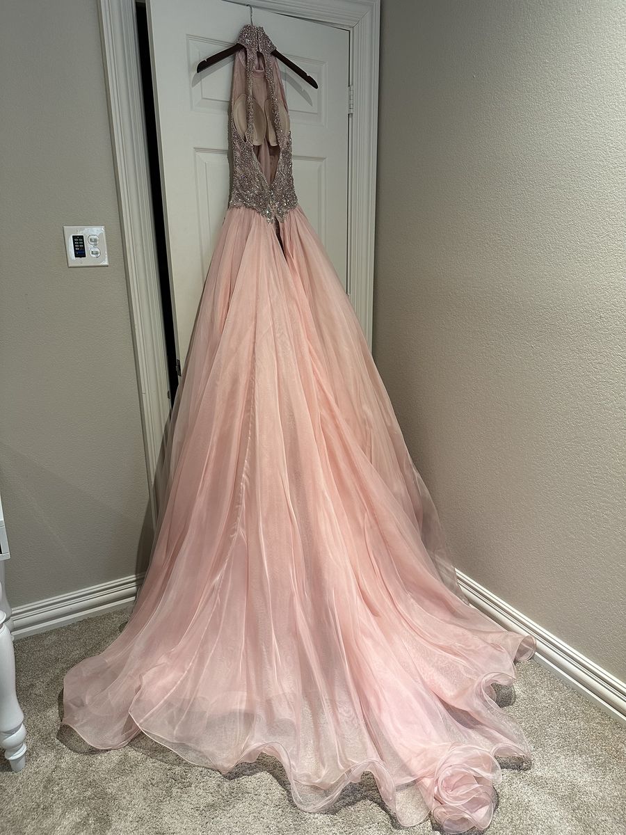 Sherri Hill Size S Pageant High Neck Pink Ball Gown on Queenly