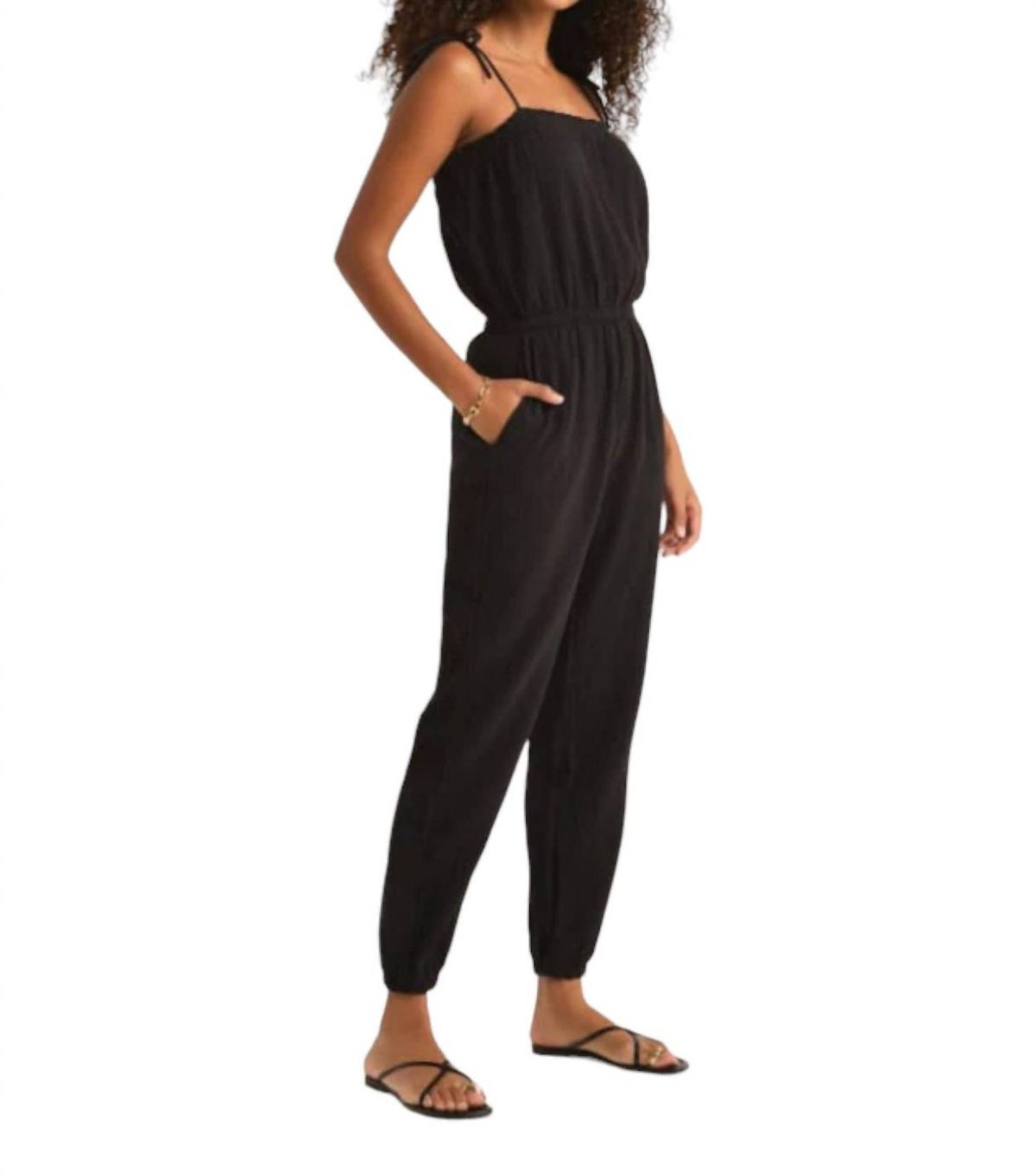 Style 1-82820427-149 Z Supply Size L Black Formal Jumpsuit on Queenly