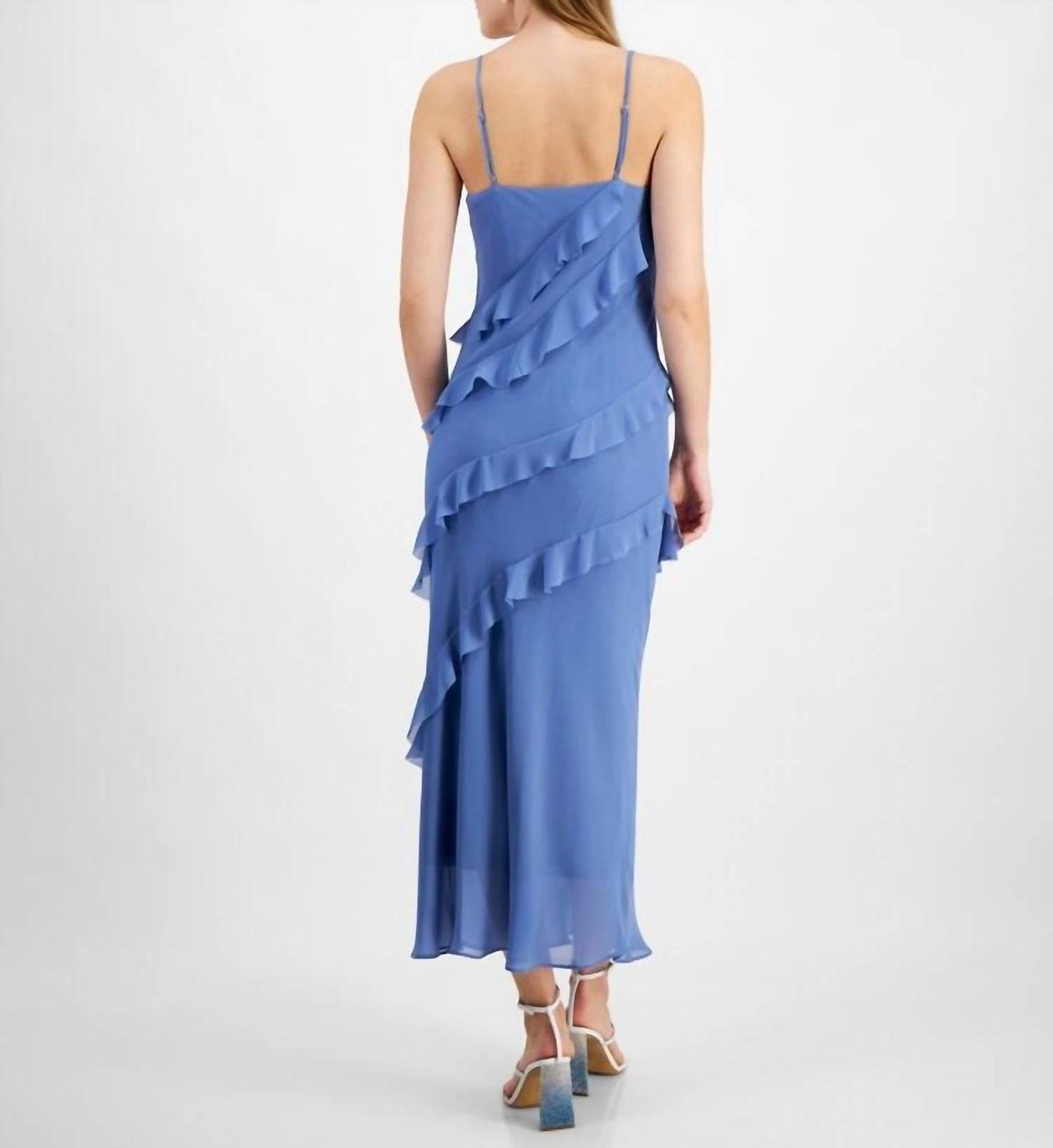 Style 1-794531378-74 LUCY PARIS Size S Blue Floor Length Maxi on Queenly