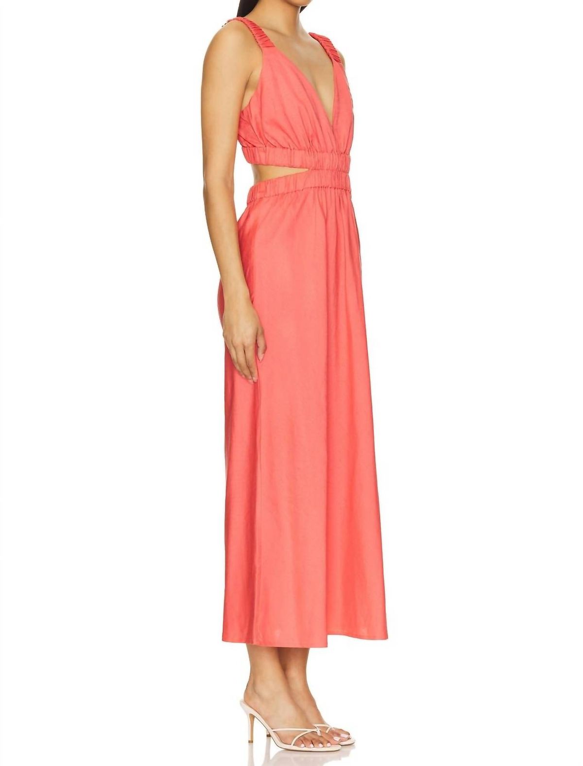 Style 1-2369440634-149 MINKPINK Size L Coral Floor Length Maxi on Queenly