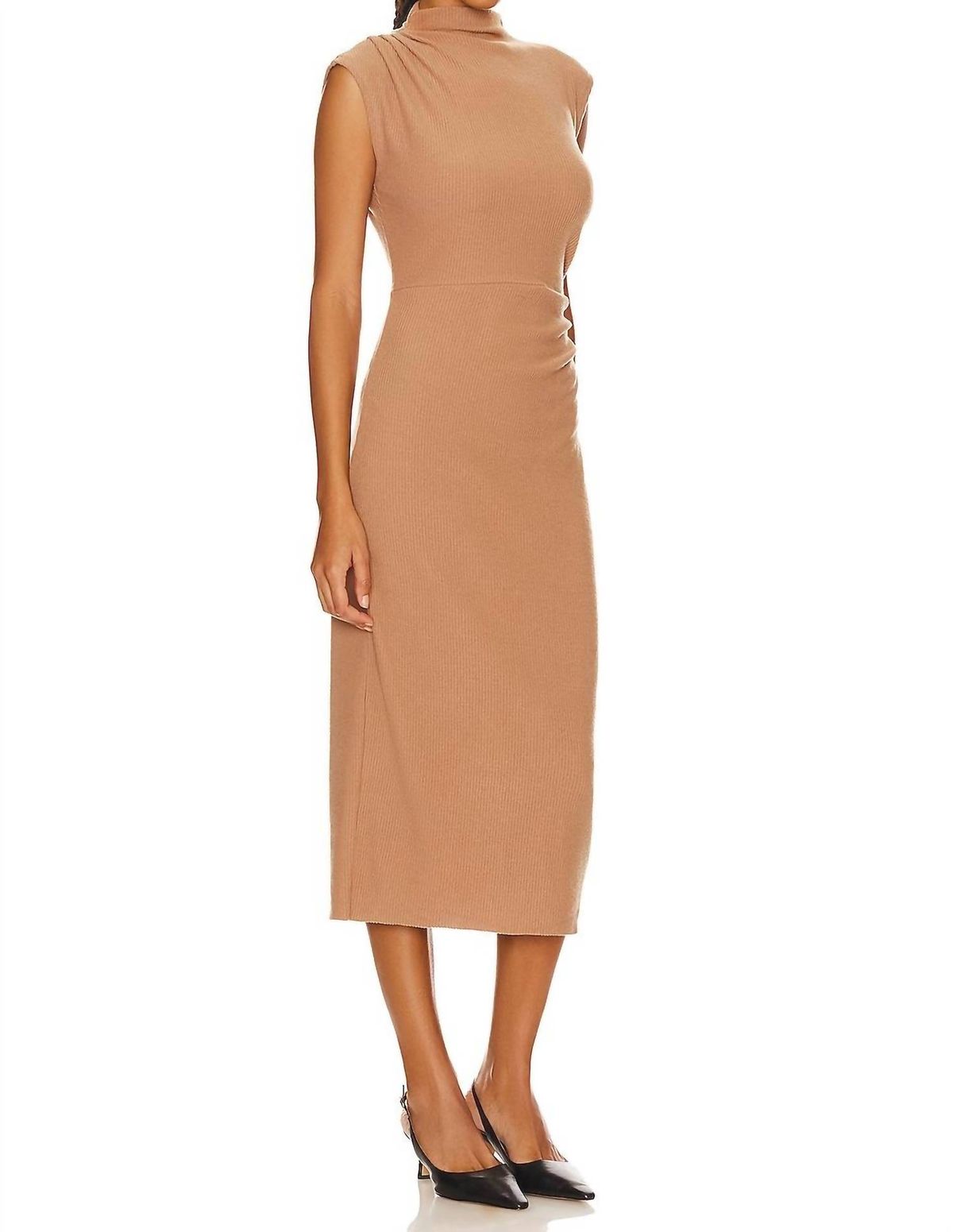 Style 1-3000452603-149 Nation LTD Size L Cap Sleeve Nude Cocktail Dress on Queenly