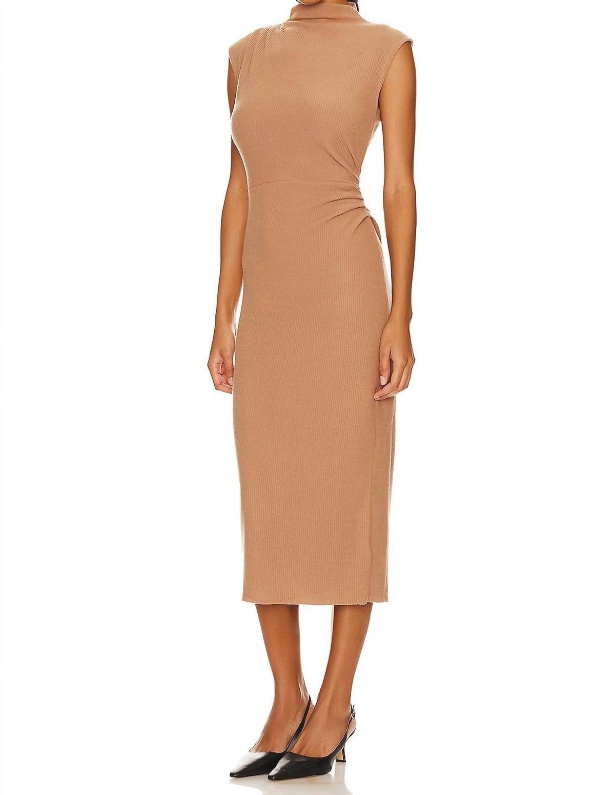 Style 1-3000452603-149 Nation LTD Size L Cap Sleeve Nude Cocktail Dress on Queenly