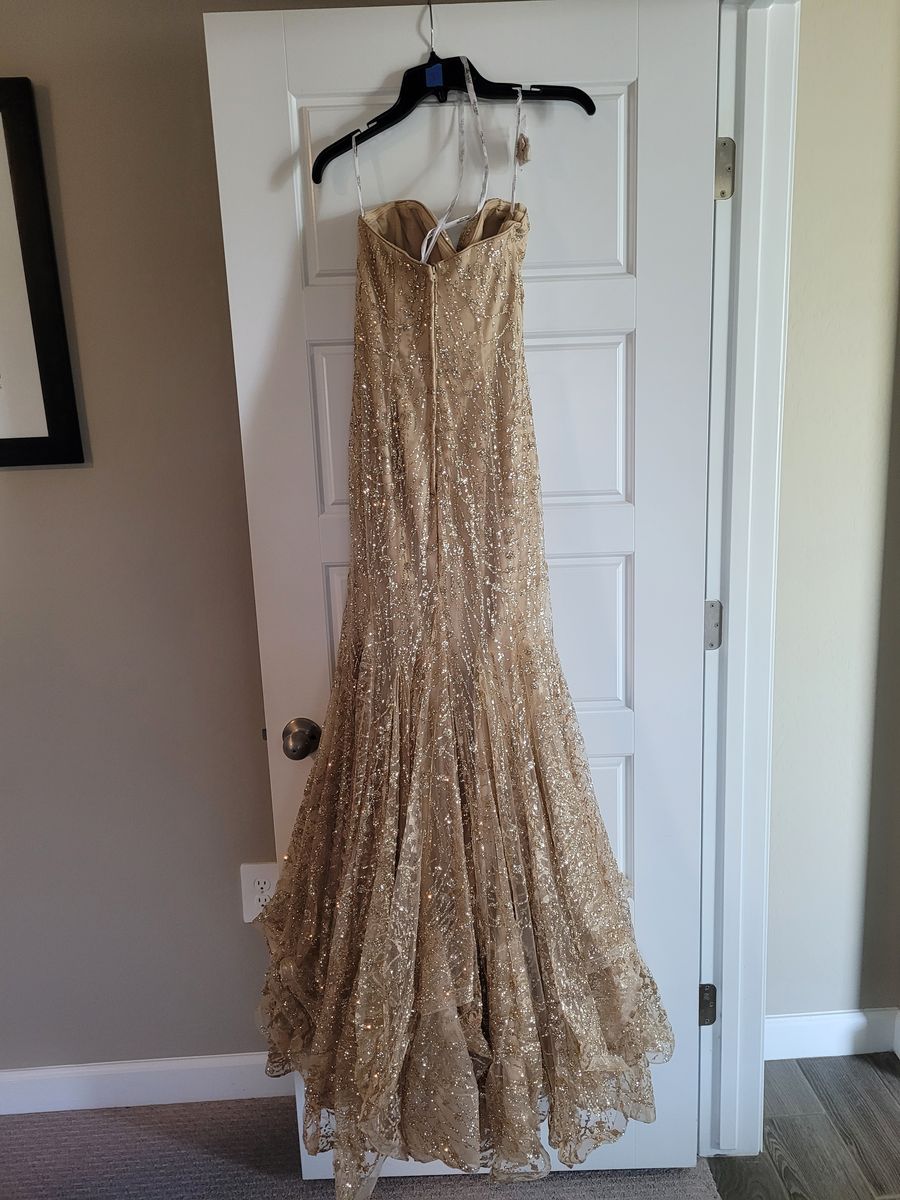 Ellie Wilde Size 2 Gold Mermaid Dress on Queenly