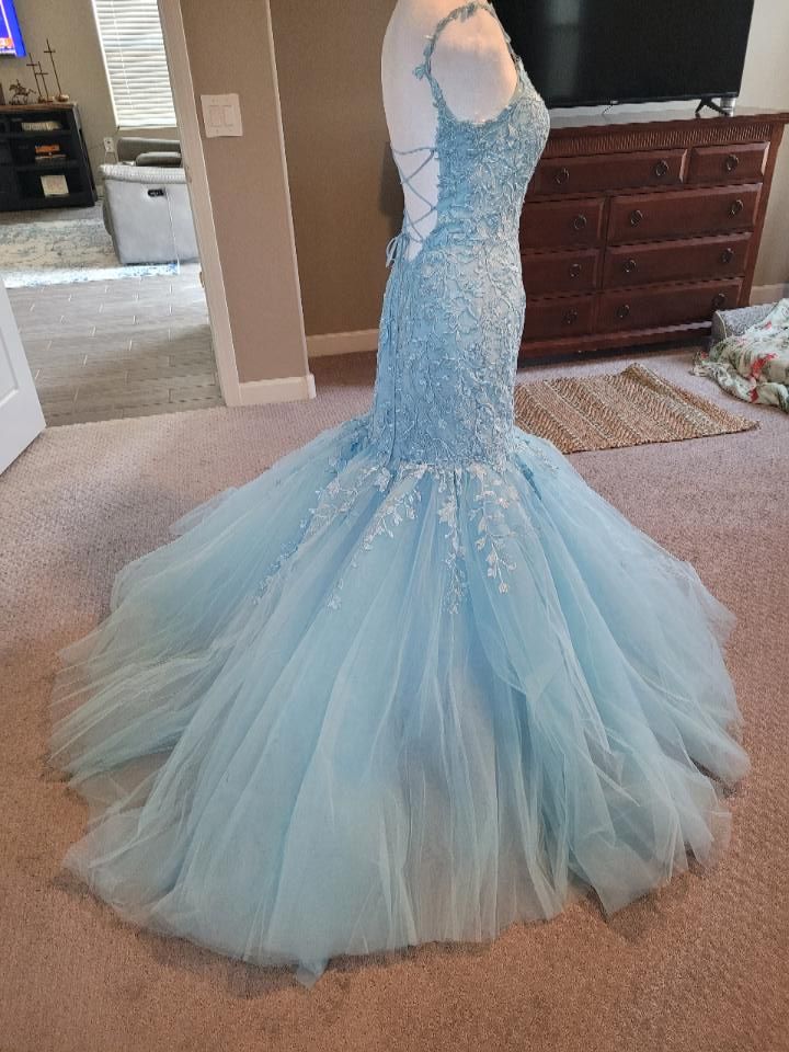 Sherri Hill Size 2 Blue Mermaid Dress on Queenly