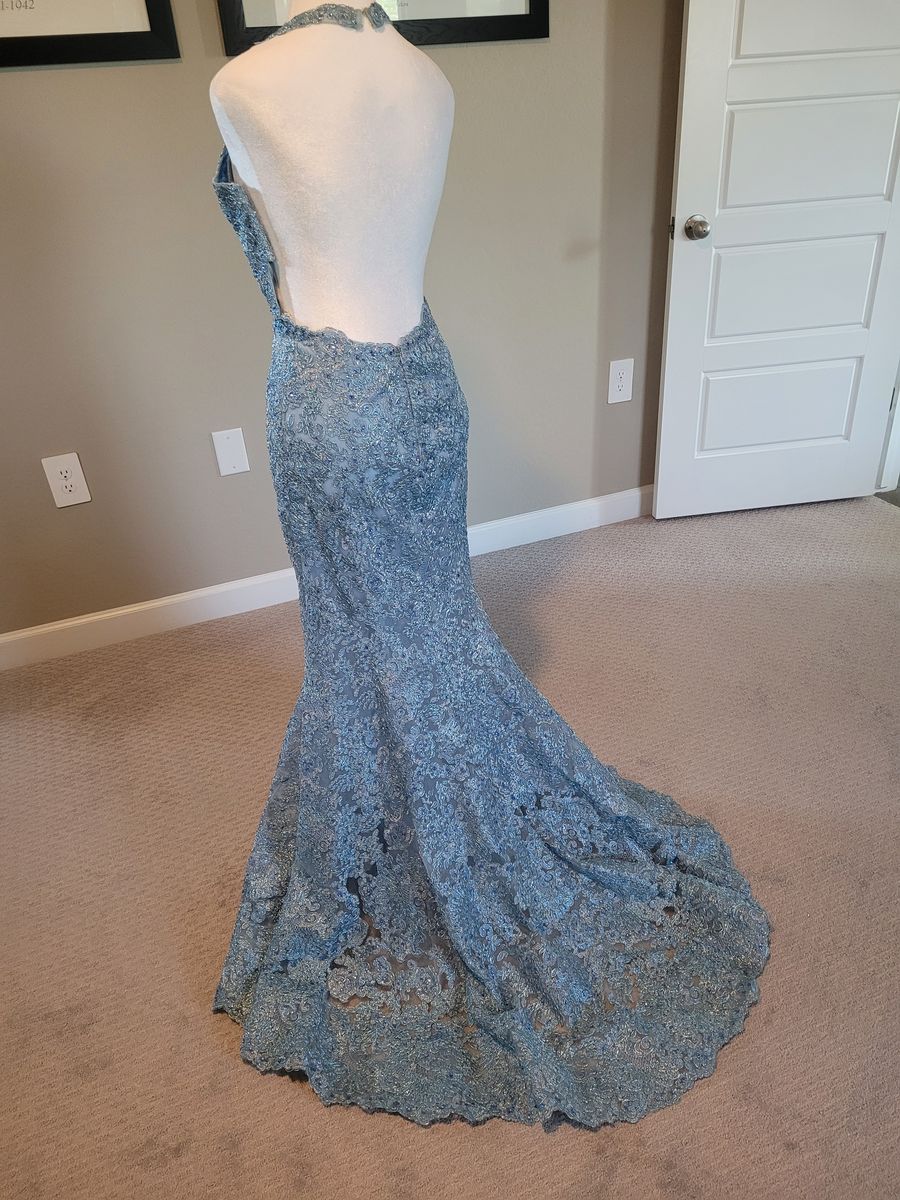 Sherri Hill Size 0 Blue Dress With Train on Queenly