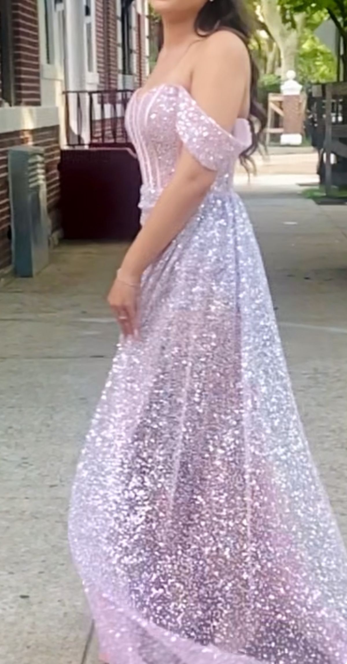 Style Ps24071E Portia and Scarlett Size 2 Prom Off The Shoulder Pink Mermaid Dress on Queenly