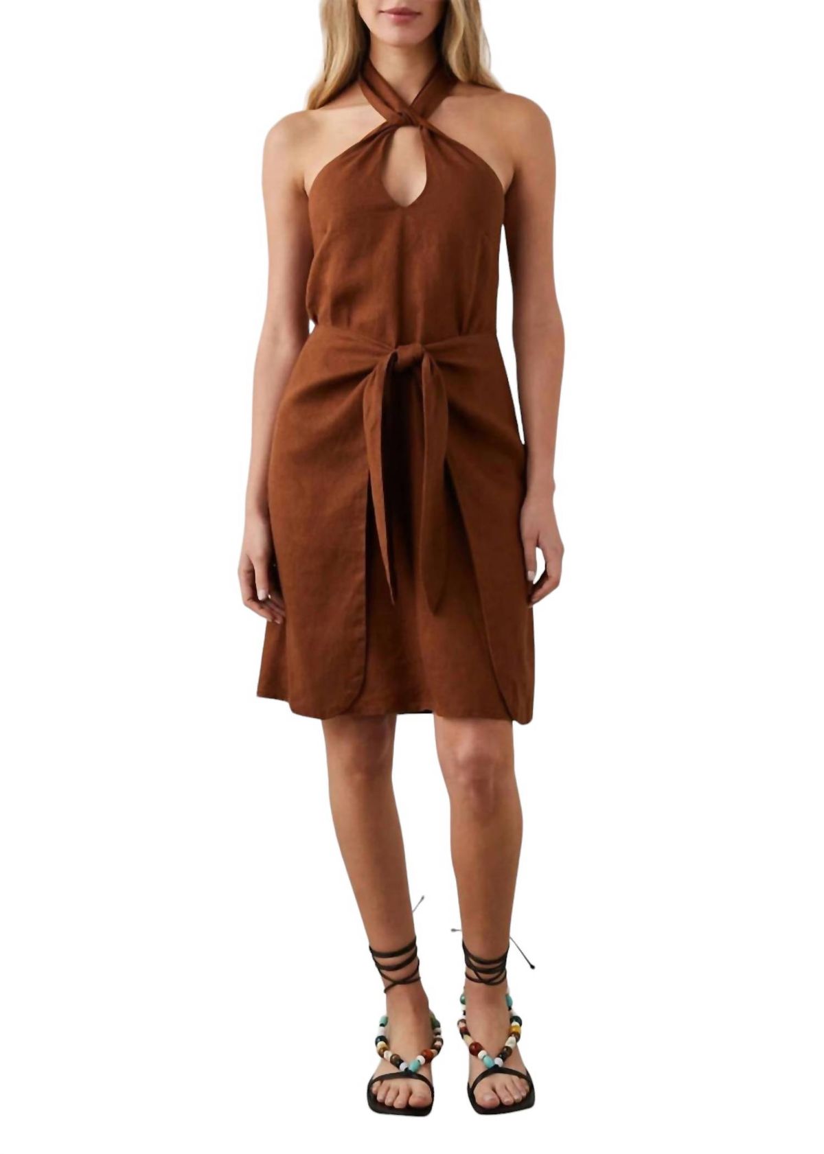 Style 1-1445651605-149 Rails Size L Halter Brown Cocktail Dress on Queenly