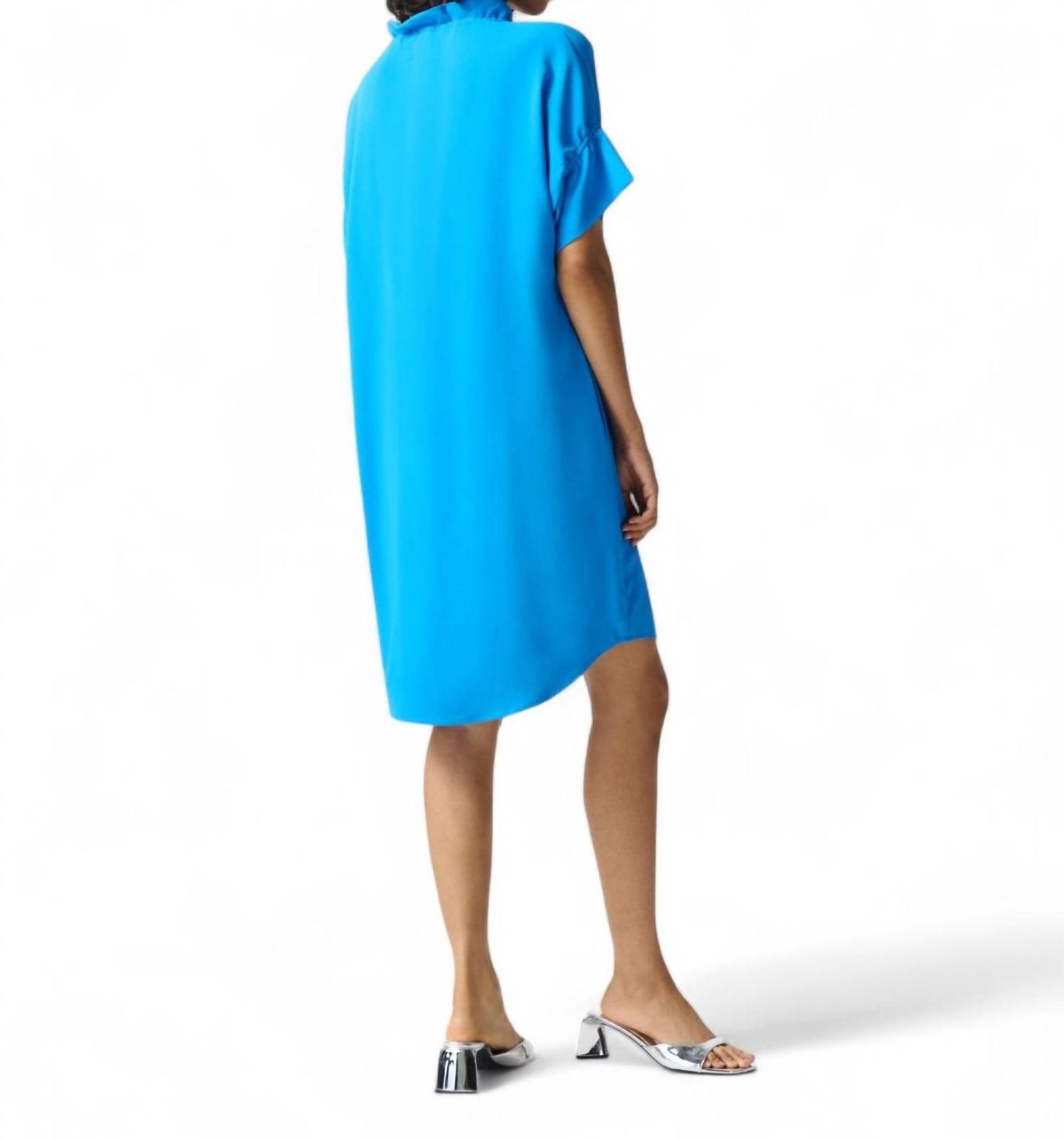 Style 1-2778190681-98 Joseph Ribkoff Size 10 High Neck Blue Cocktail Dress on Queenly