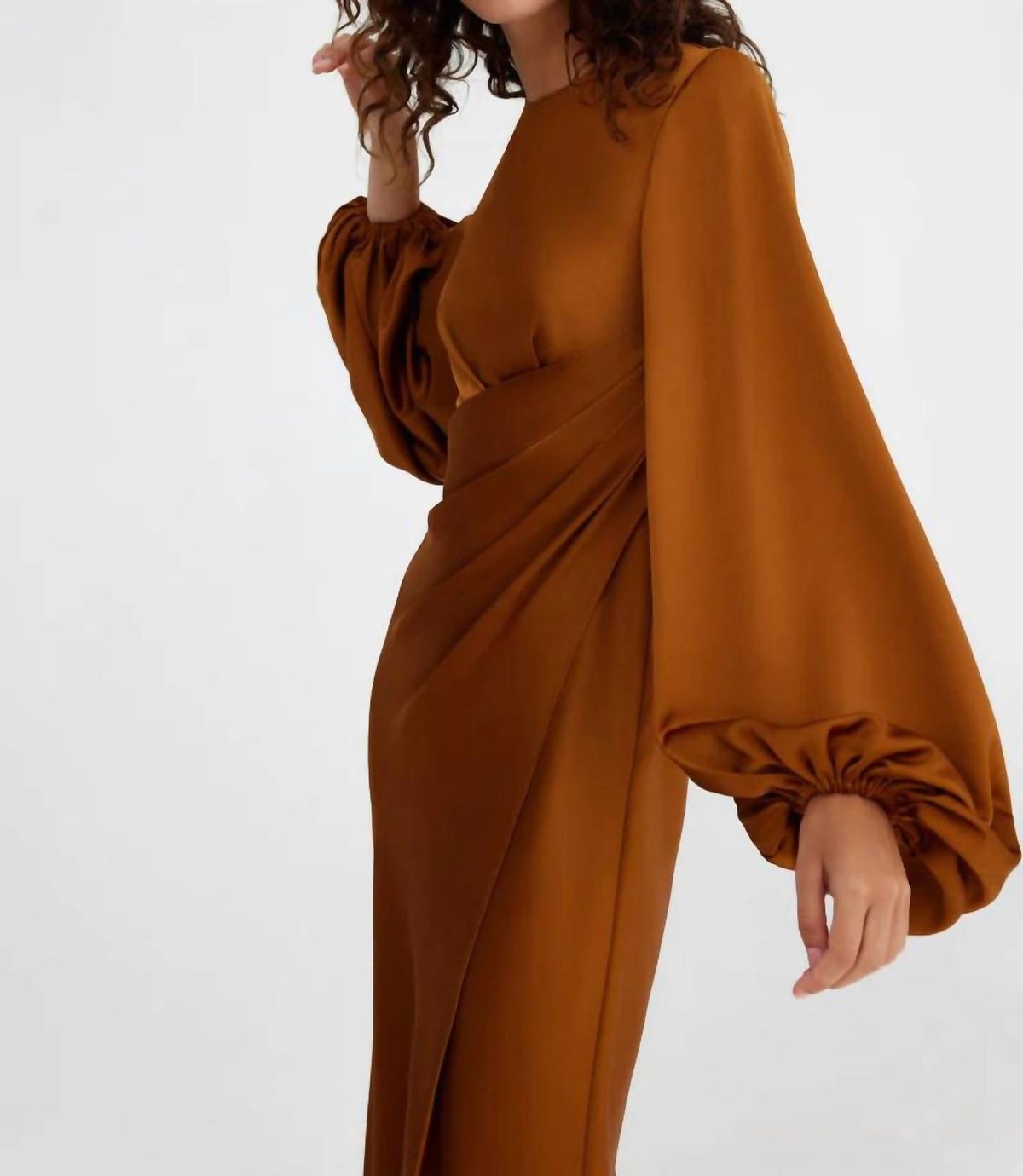 Style 1-1924992694-1498 SIGNIFICANT OTHER Size 4 Long Sleeve Brown Cocktail Dress on Queenly