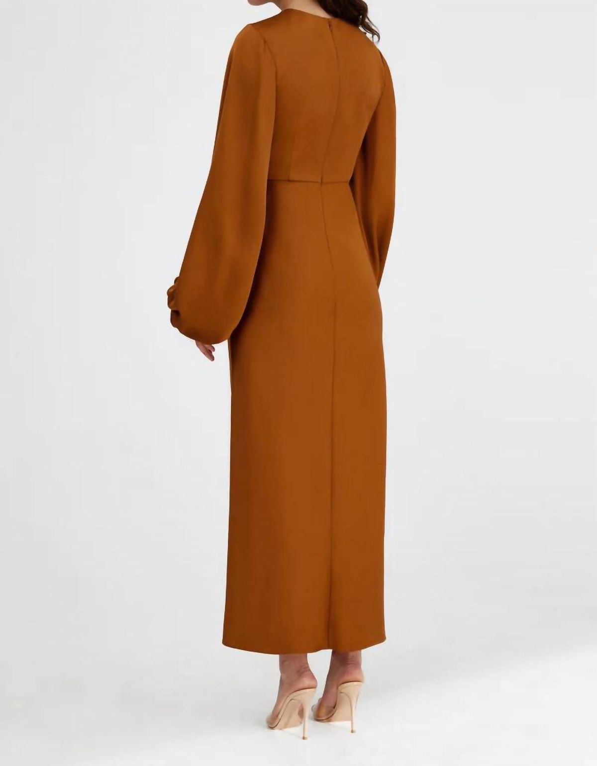 Style 1-1924992694-1901 SIGNIFICANT OTHER Size 6 Long Sleeve Brown Cocktail Dress on Queenly