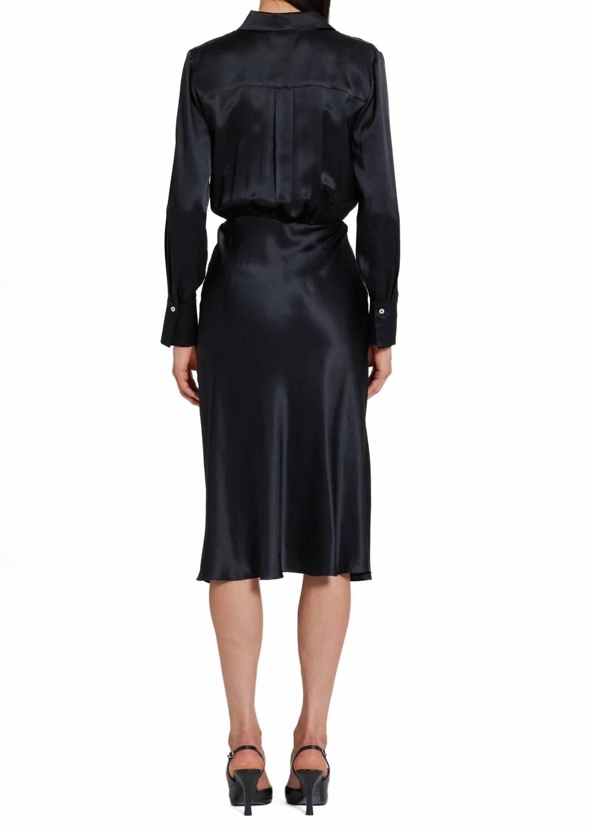 Style 1-2370056630-149 Amanda Uprichard Size L Satin Black Cocktail Dress on Queenly