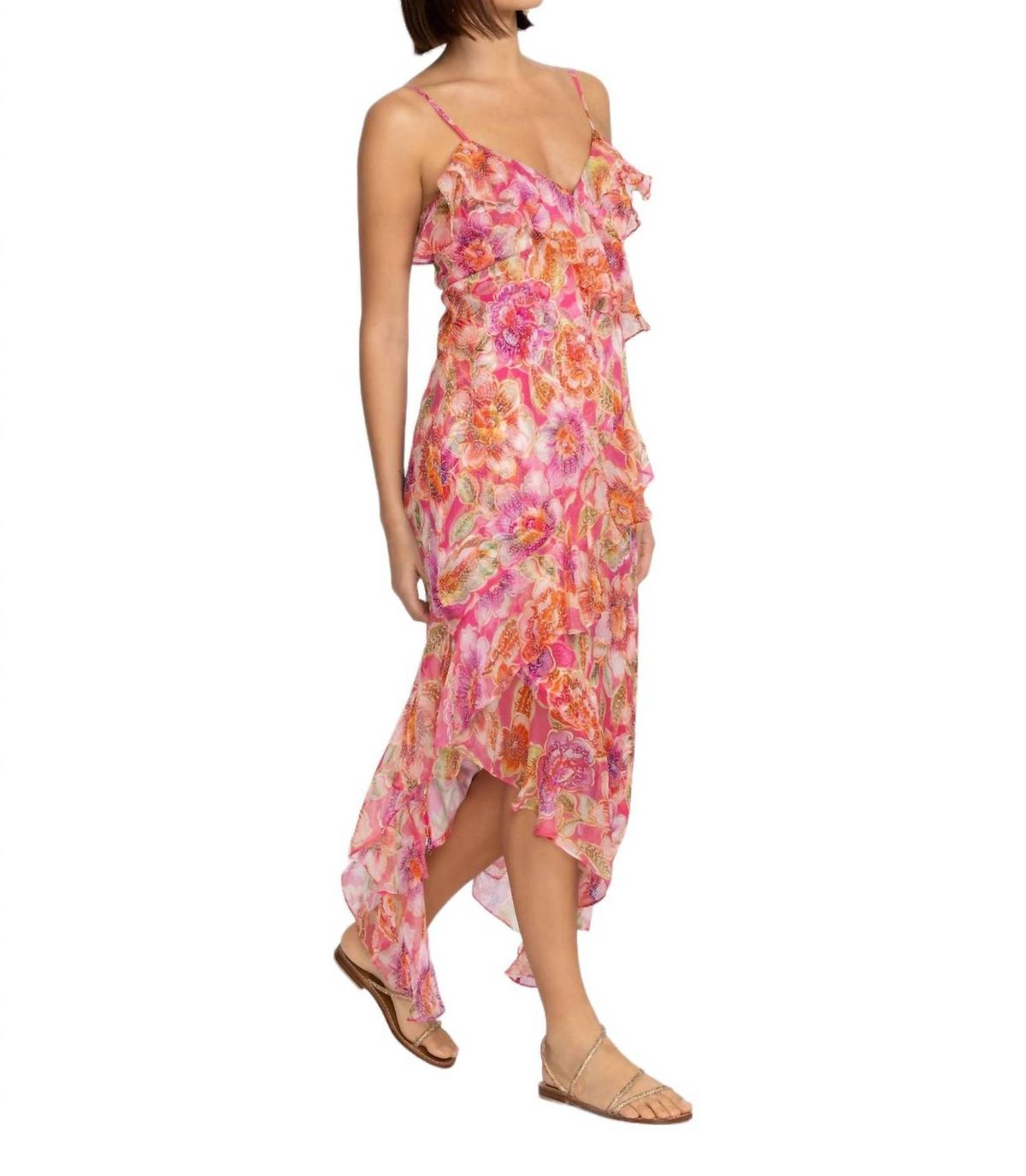 Style 1-999970690-70 Johnny Was Size XS Satin Pink Cocktail Dress on Queenly