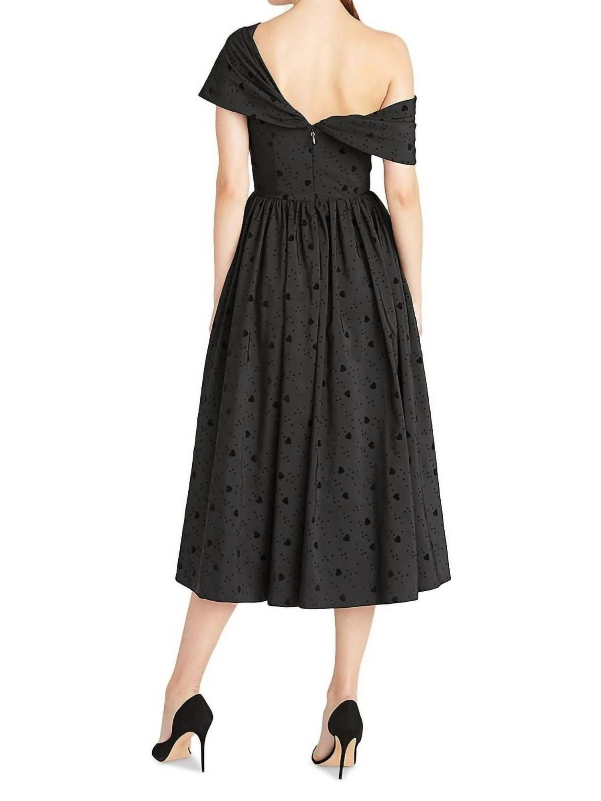 Style 1-2558448690-238 Monique Lhuillier Size 12 One Shoulder Black Cocktail Dress on Queenly