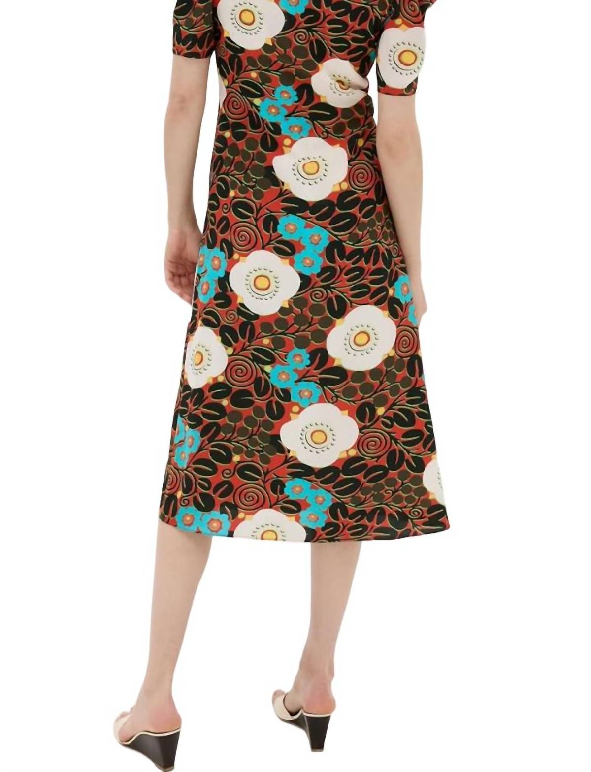 Style 1-1844142231-1498 RHODE Size 4 Floral Brown Cocktail Dress on Queenly