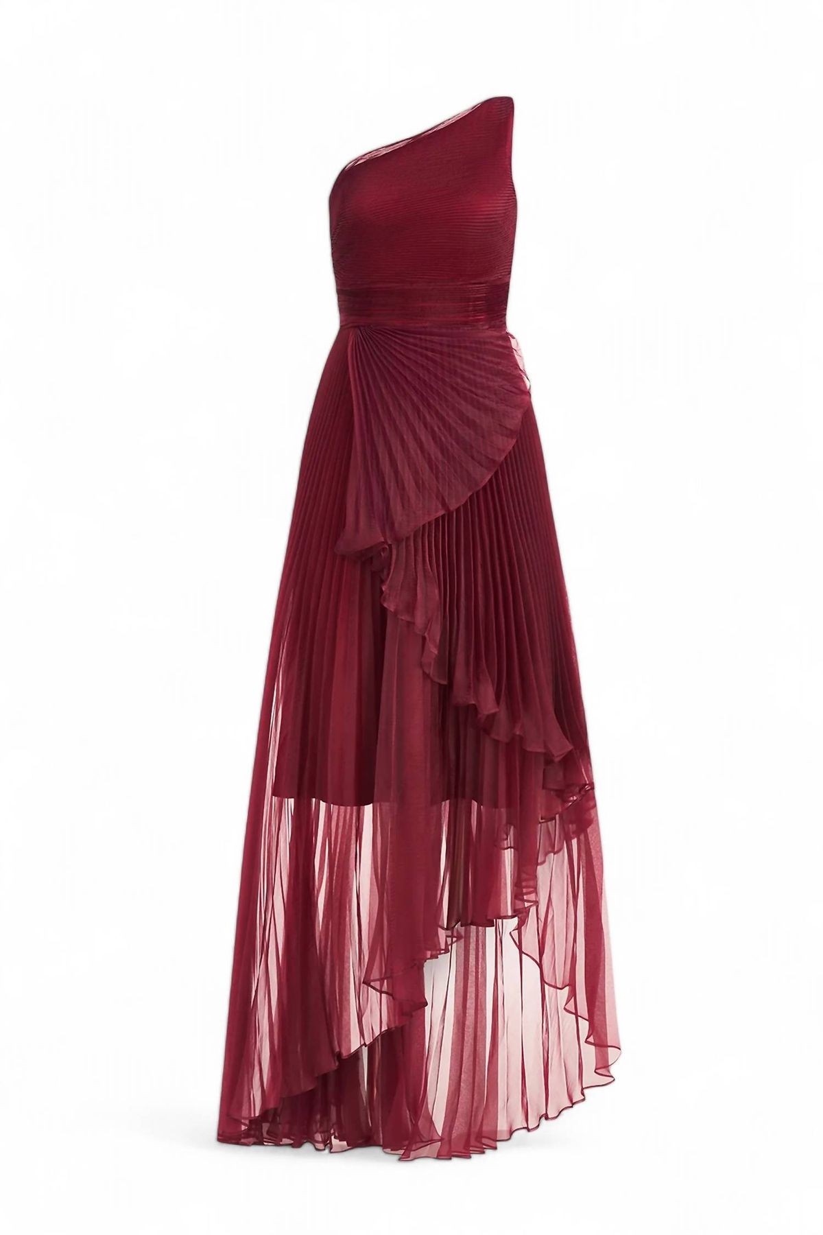 Style 1-1750327548-425 THEIA Size 8 One Shoulder Red Floor Length Maxi on Queenly