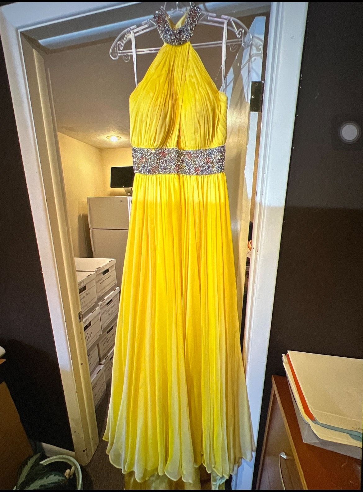 Rachel Allan Size 2 Pageant High Neck Yellow Ball Gown on Queenly