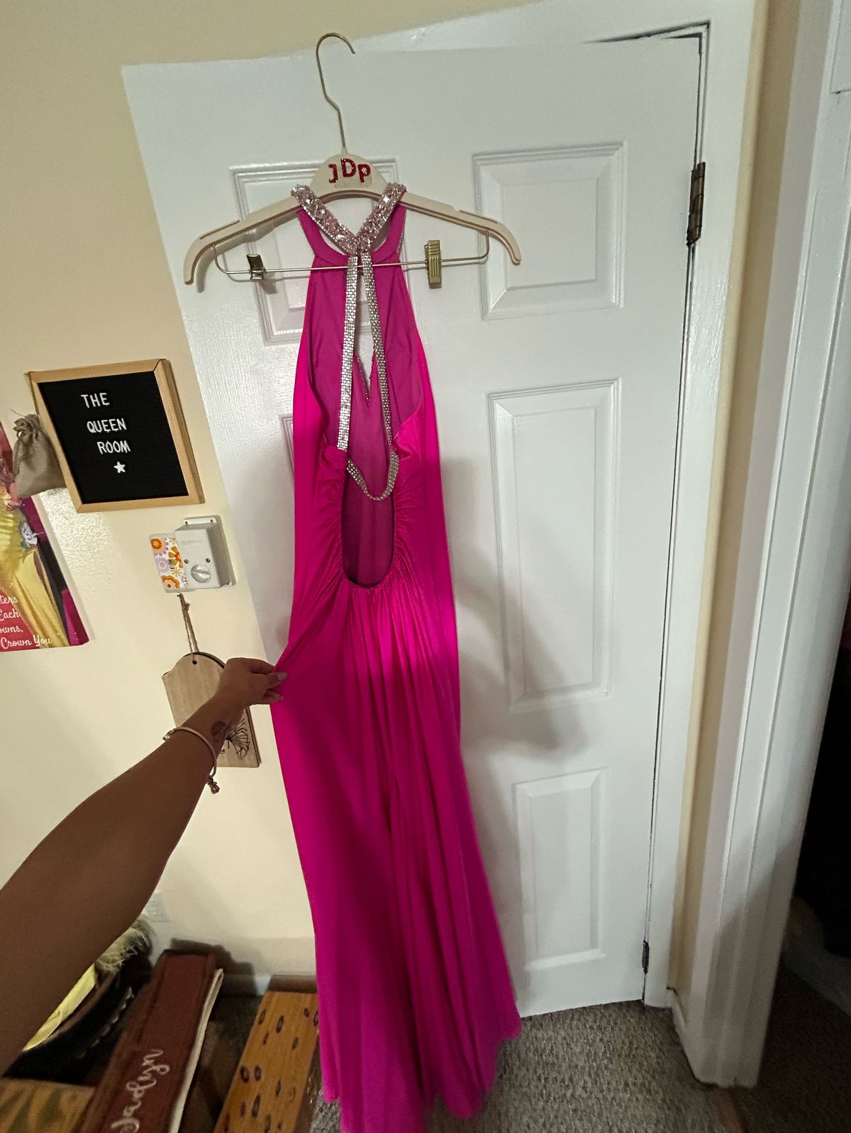 Size 2 Prom High Neck Pink Mermaid Dress on Queenly