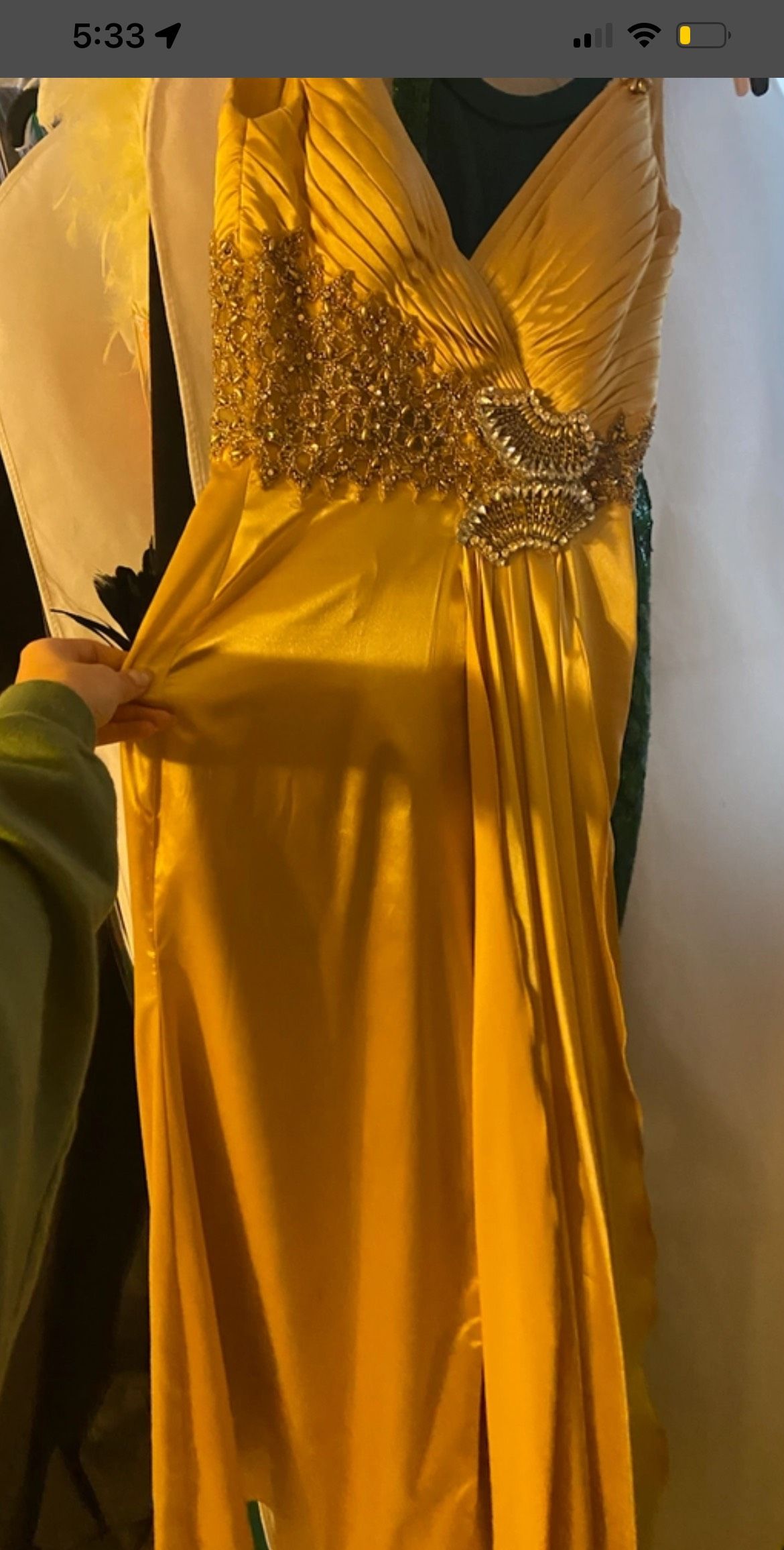 Size 4 Prom Gold A-line Dress on Queenly