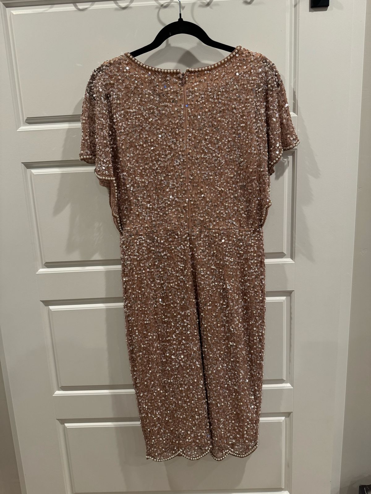 Adrianna Papell Size 8 Bridesmaid Rose Gold Cocktail Dress on Queenly