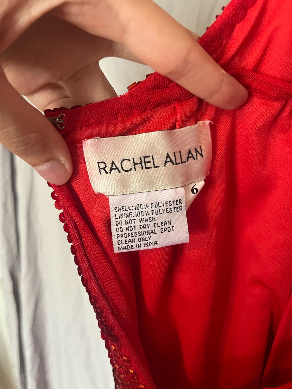 Rachel Allan Size 6 Prom Halter Red Cocktail Dress on Queenly