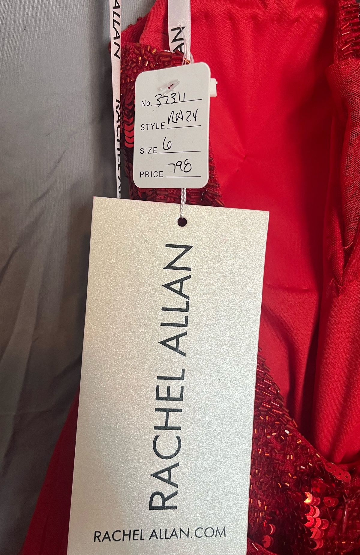 Rachel Allan Size 6 Prom Halter Red Cocktail Dress on Queenly