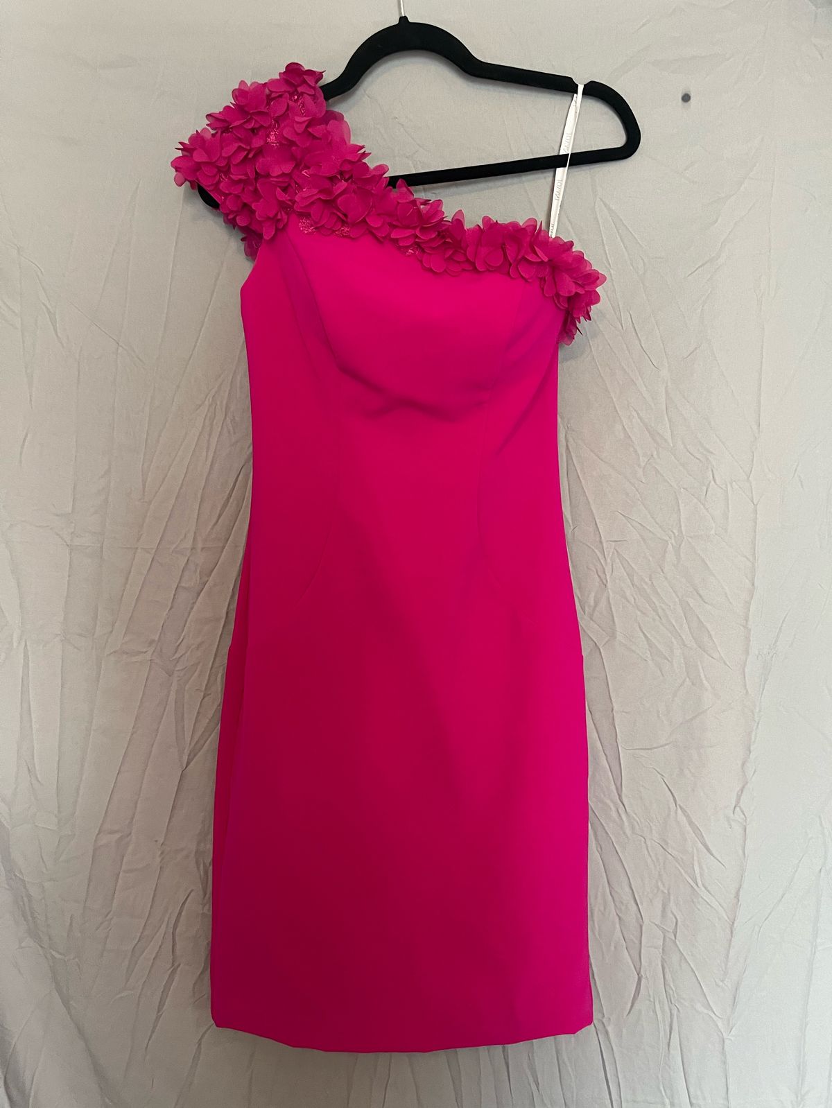 Jovani Size 4 Pageant One Shoulder Pink Cocktail Dress on Queenly