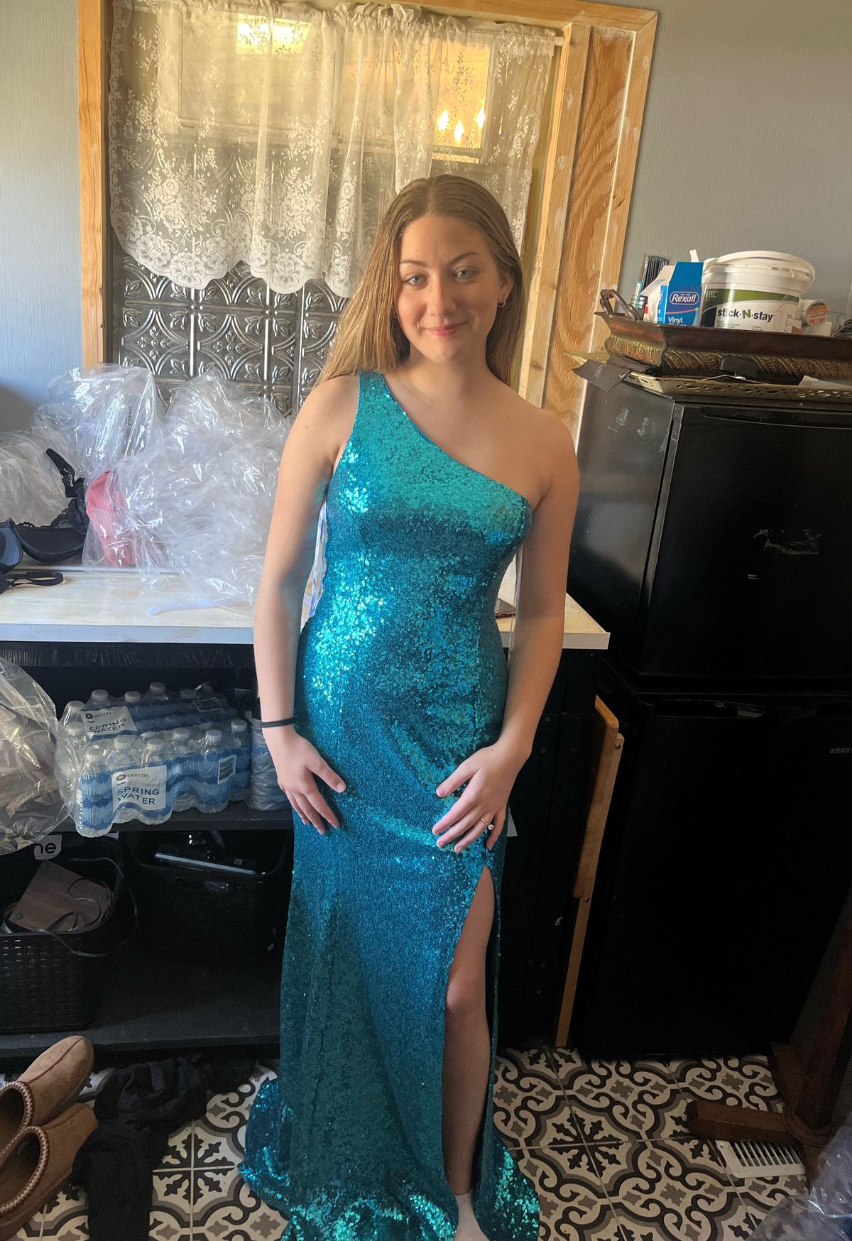 Size S Prom One Shoulder Blue Mermaid Dress on Queenly