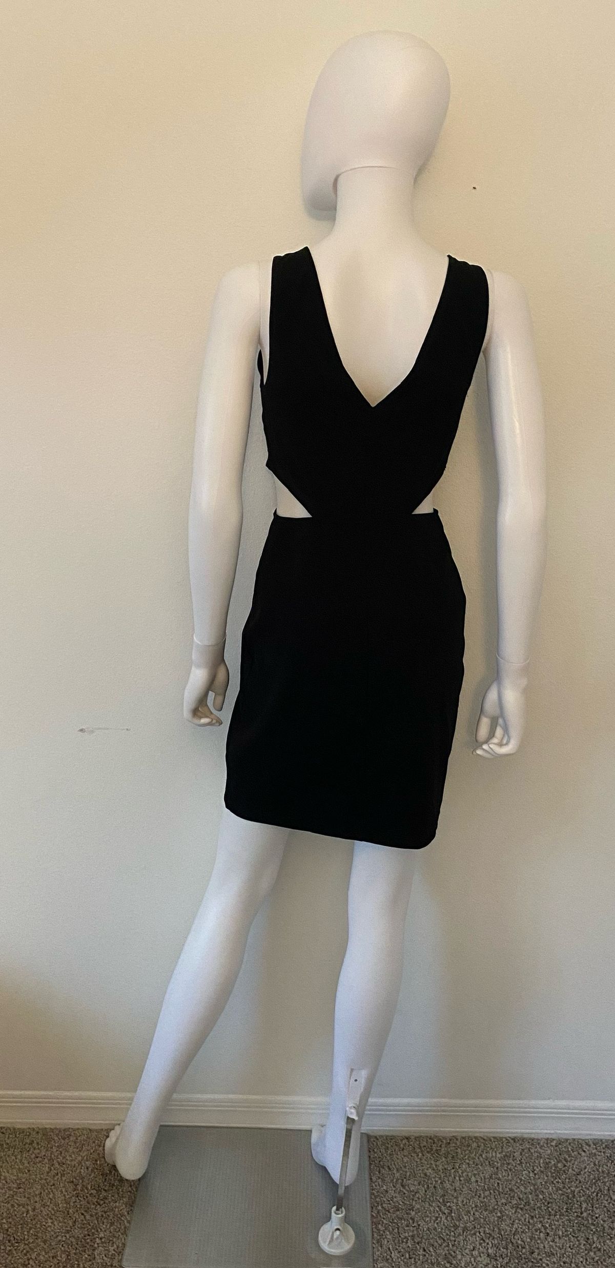 Express Size S Nightclub Plunge Black Cocktail Dress on Queenly