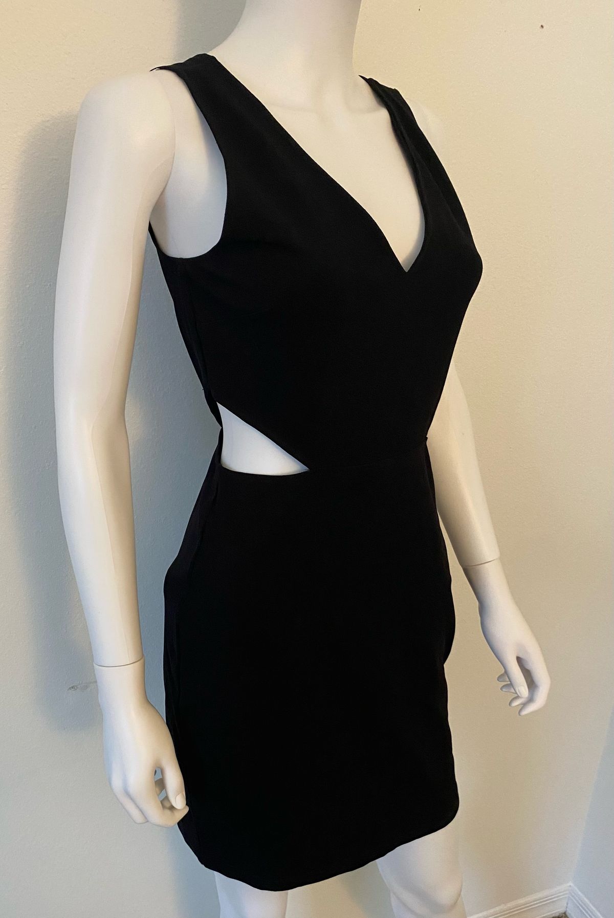 Express Size S Nightclub Plunge Black Cocktail Dress on Queenly