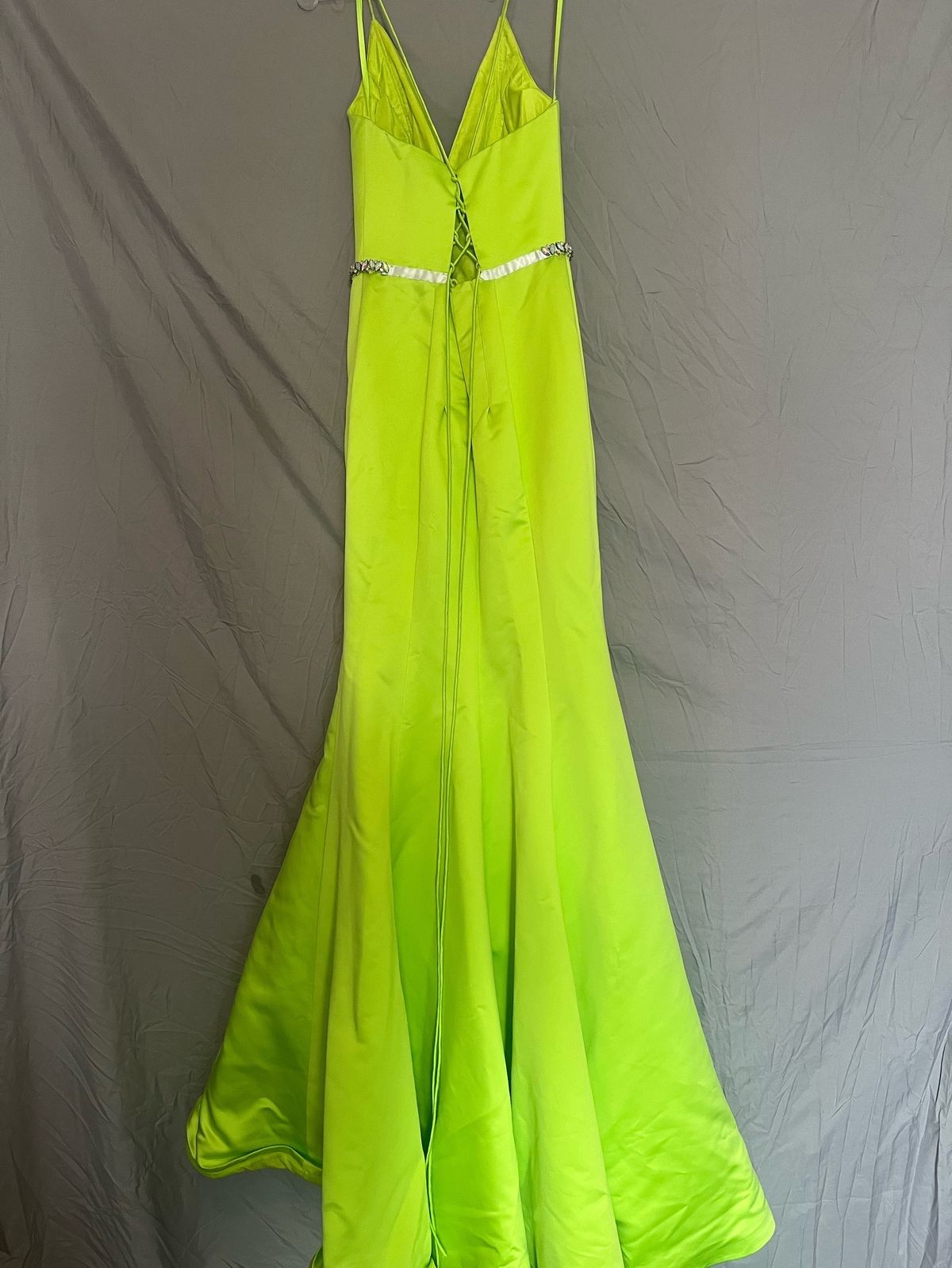 Ashley Lauren Size 2 Prom Plunge Green Mermaid Dress on Queenly