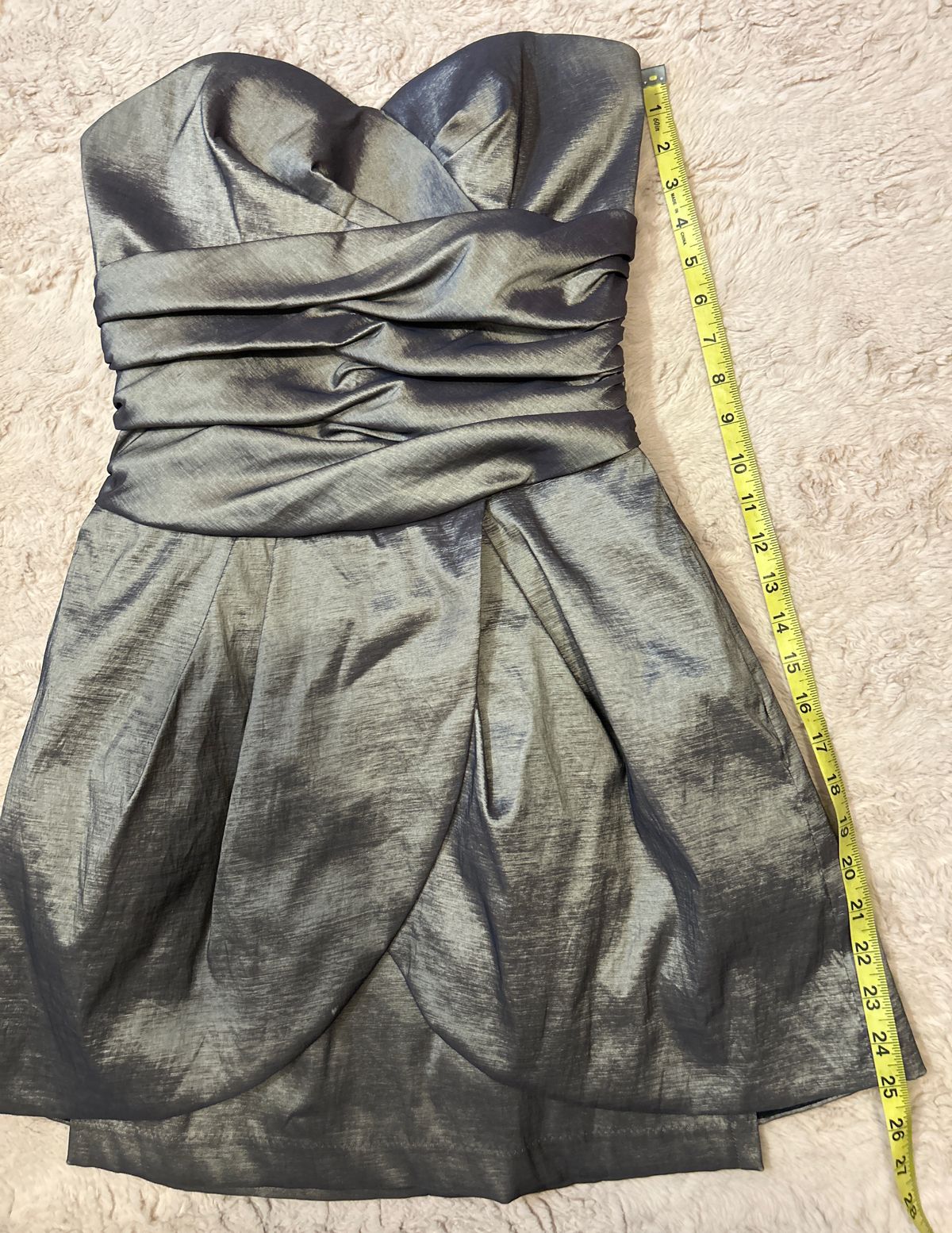 Jessica McClintock Size 8 Strapless Gray A-line Dress on Queenly