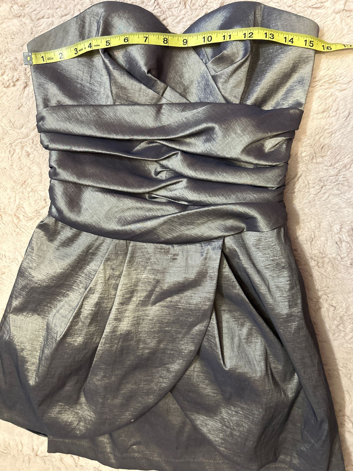 Jessica McClintock Size 8 Strapless Gray A-line Dress on Queenly